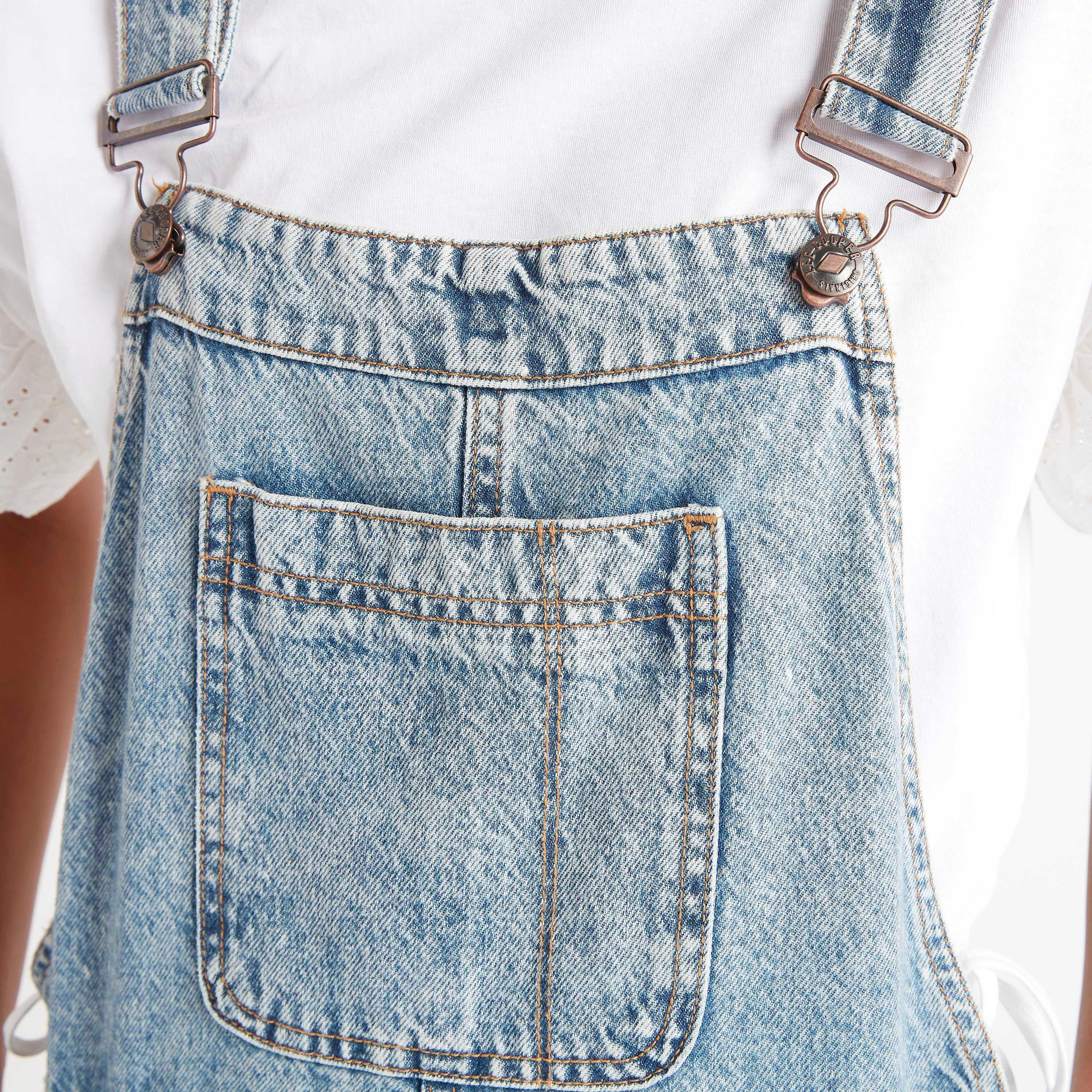 Lee Cooper Ripped Denim Dungaree with Pockets-women-clothing-jumpsuits-image-3