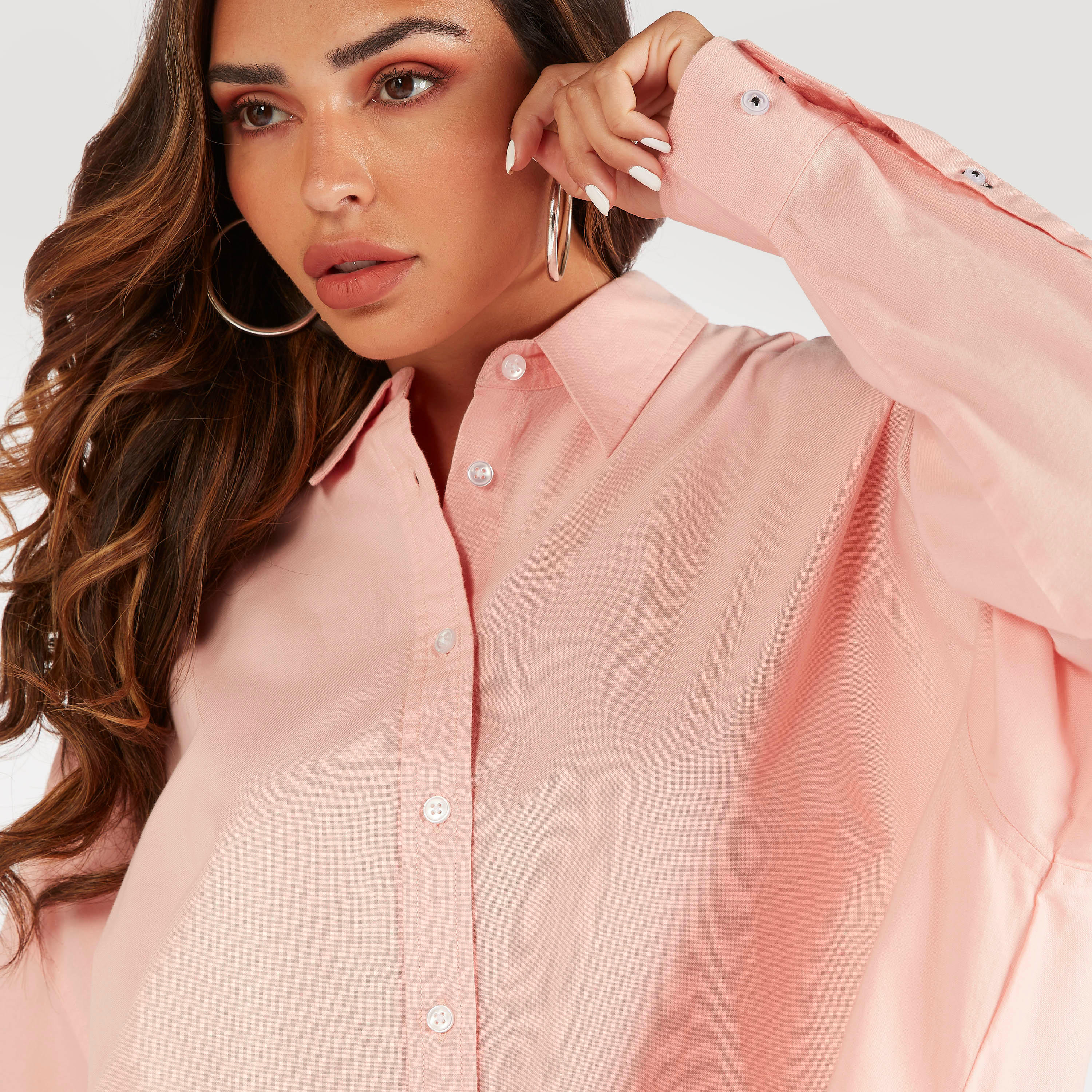 قميص سادة بياقة عادية-women-clothing-shirtsandblouses-shirts-image-2