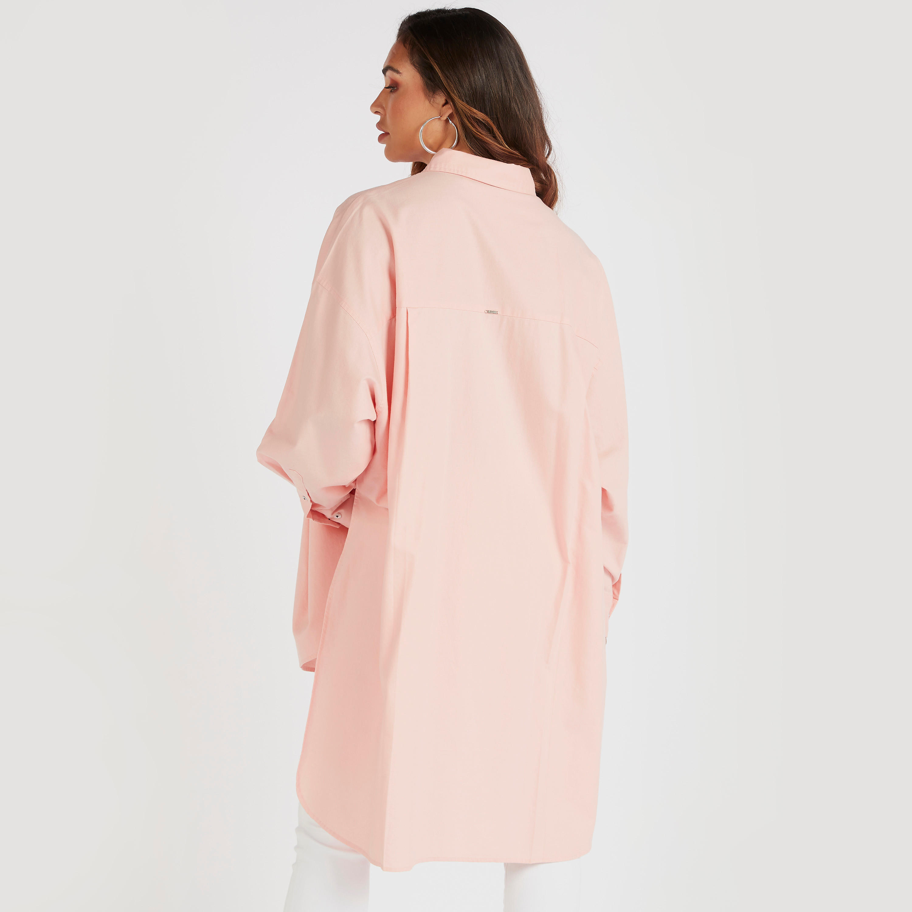 قميص سادة بياقة عادية-women-clothing-shirtsandblouses-shirts-image-1