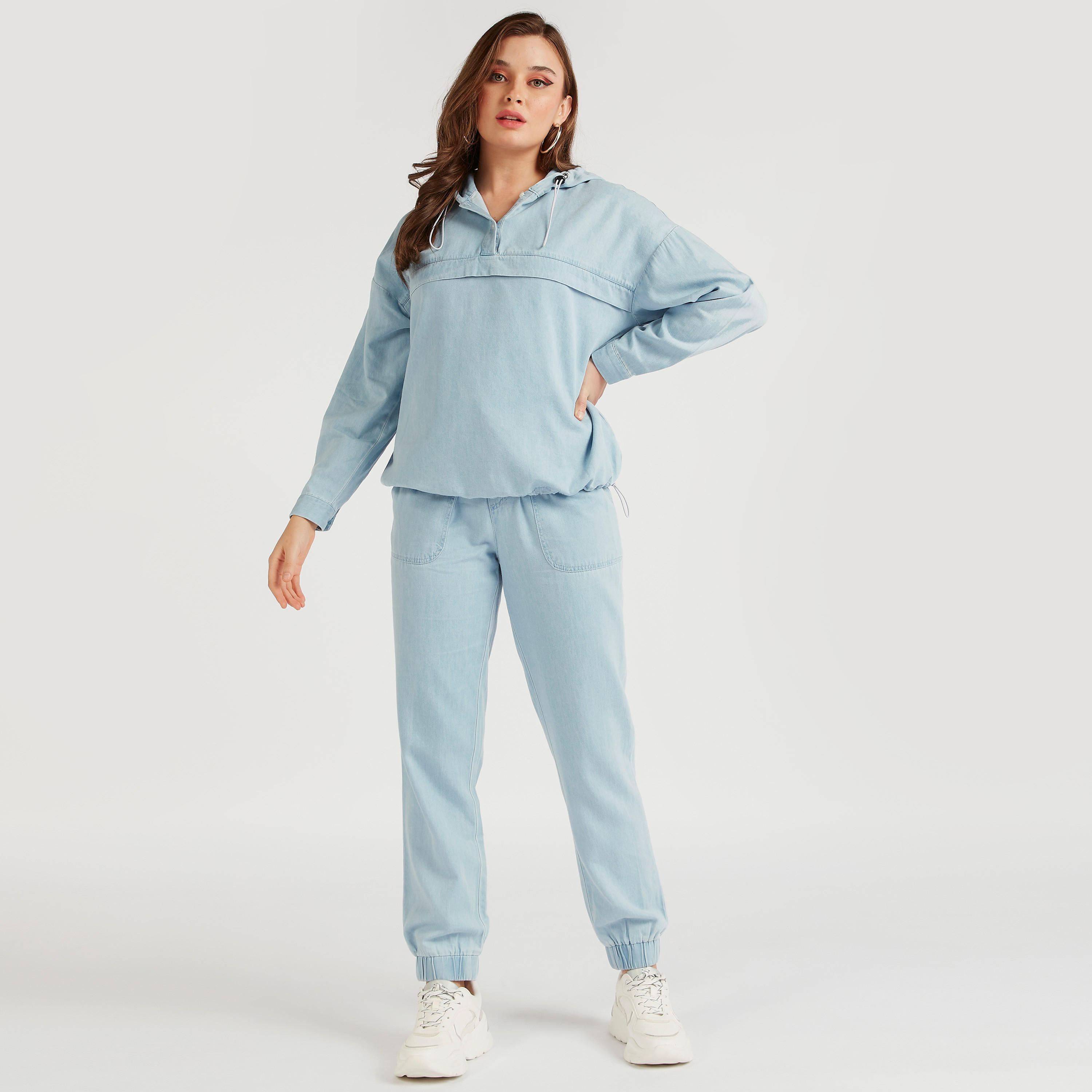Lee Cooper Solid Hoodie with Long Sleeves-women-winterwear-coatsandjackets-jackets-image-2