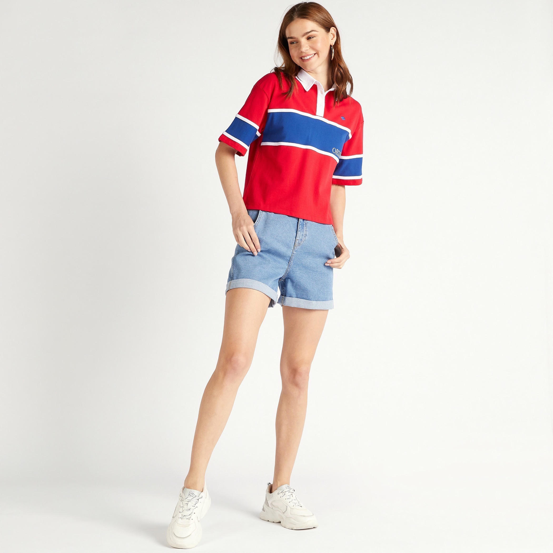 تيشيرت بولو بأكمام قصيرة من لي كوبر-women-clothing-tshirts-image-3