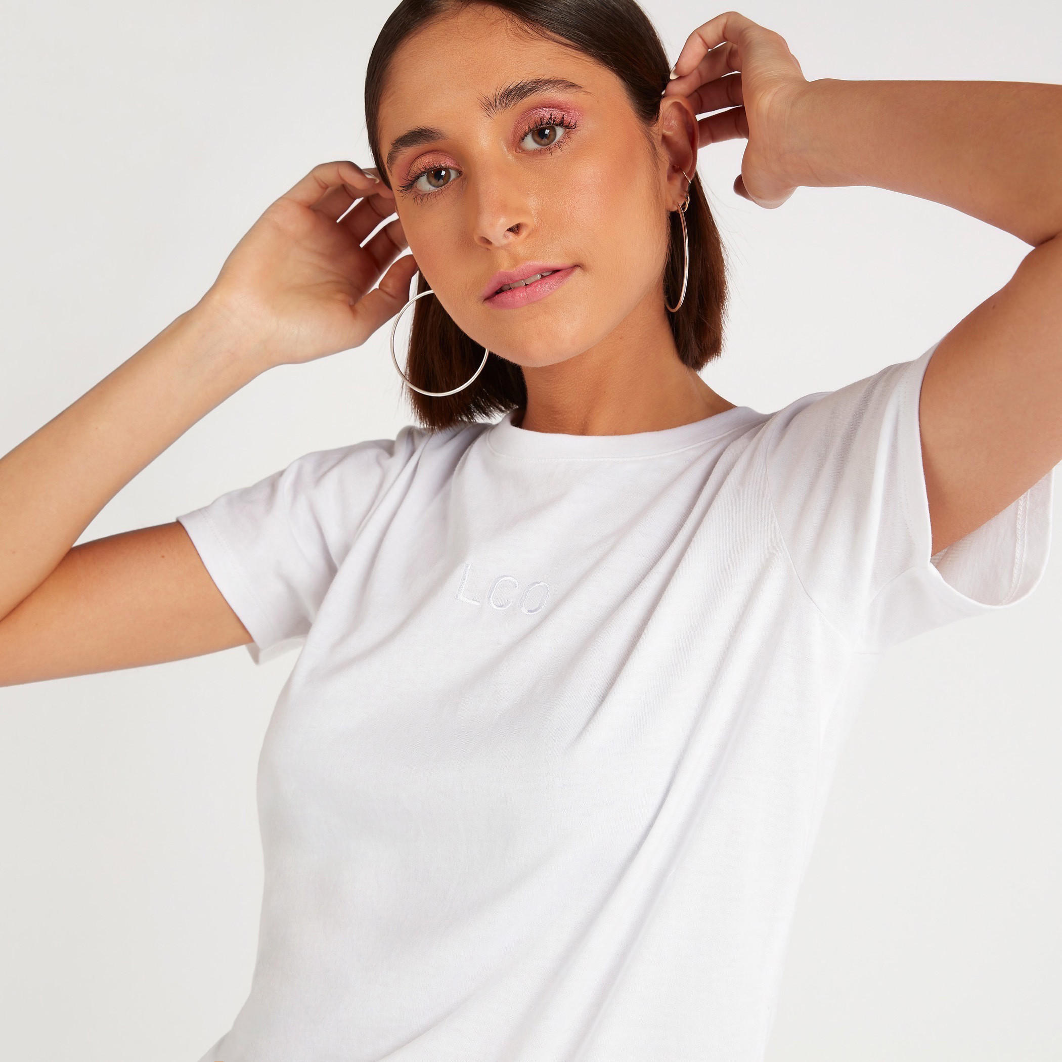 Lee Cooper Solid Crew Neck T-shirt with Short Sleeves-women-clothing-tshirts-image-4