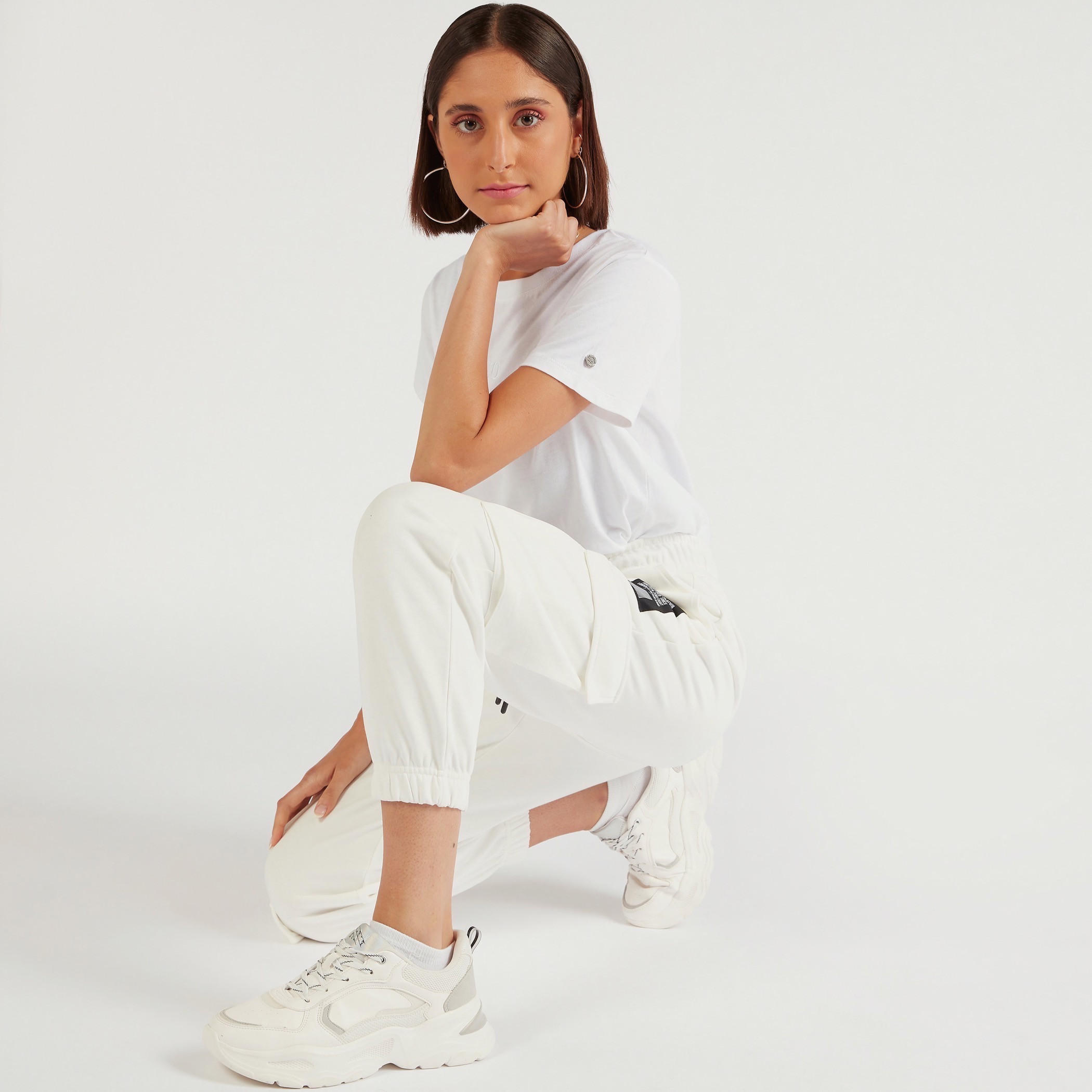 Lee Cooper Printed Cargo Joggers with Drawstring and Pockets-women-clothing-bottoms-joggers-image-2