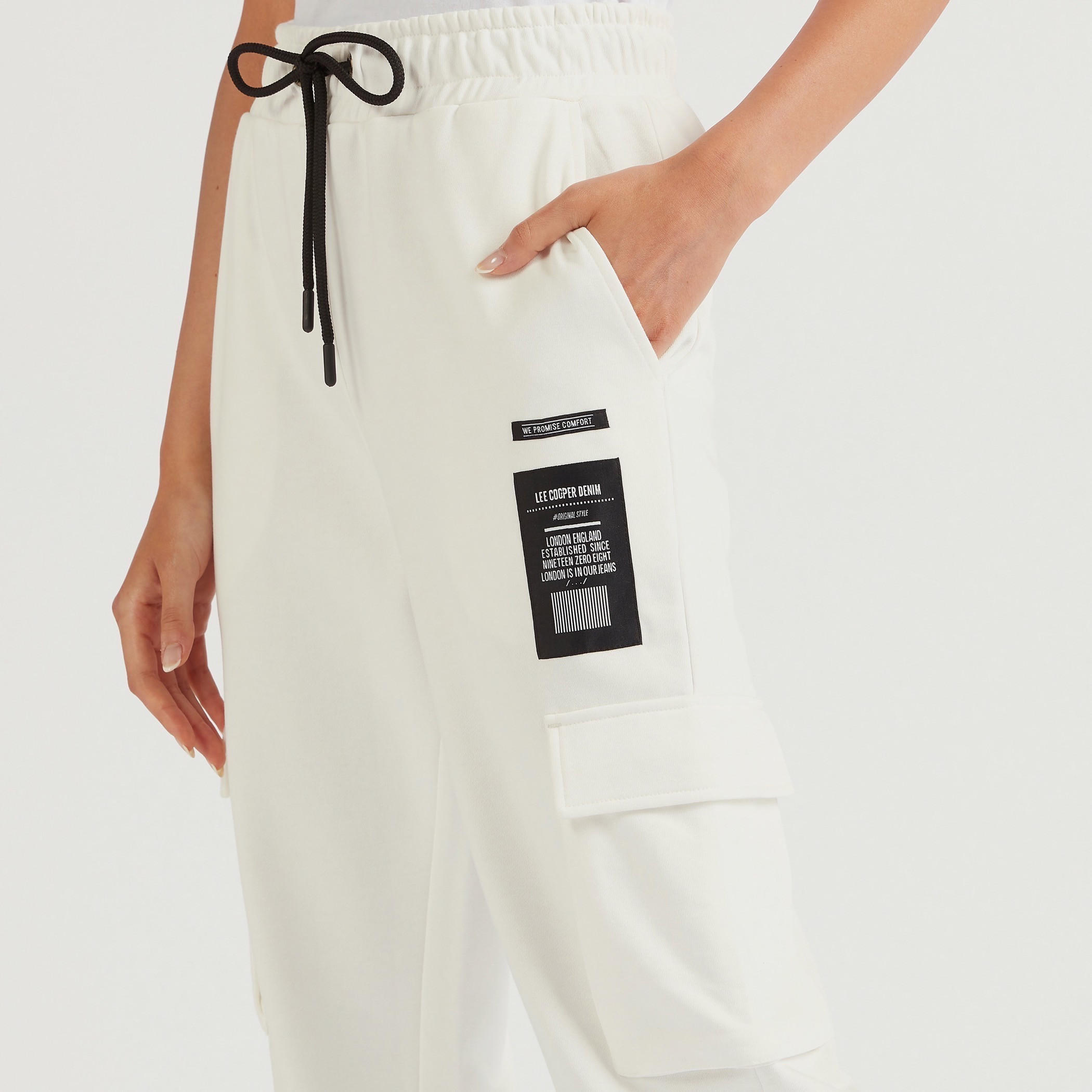Lee Cooper Printed Cargo Joggers with Drawstring and Pockets-women-clothing-bottoms-joggers-image-3