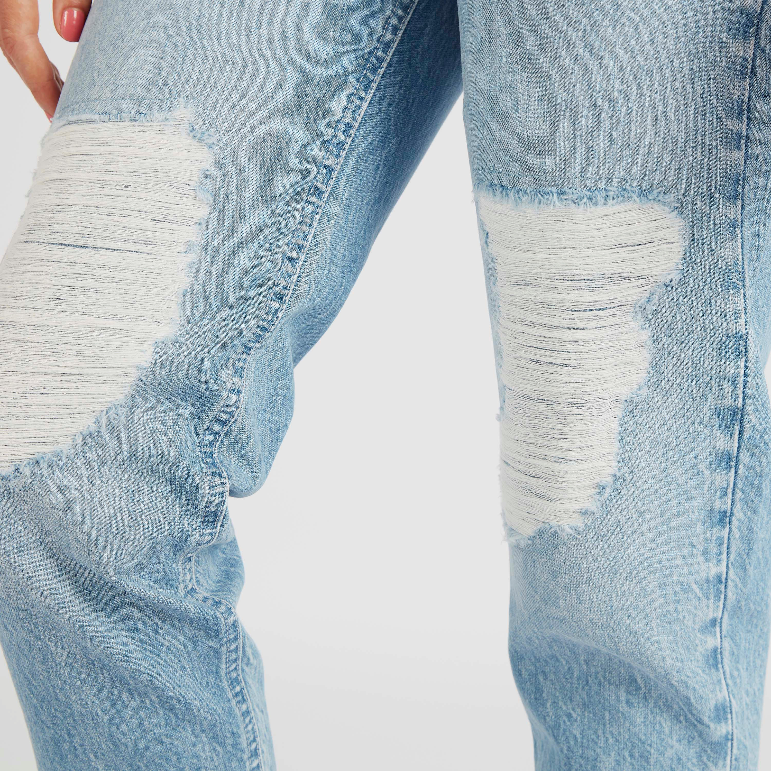 بنطلون جينز مضلّع موم فيت بزر إغلاق من لي كوبر-women-clothing-bottoms-jeans-image-5