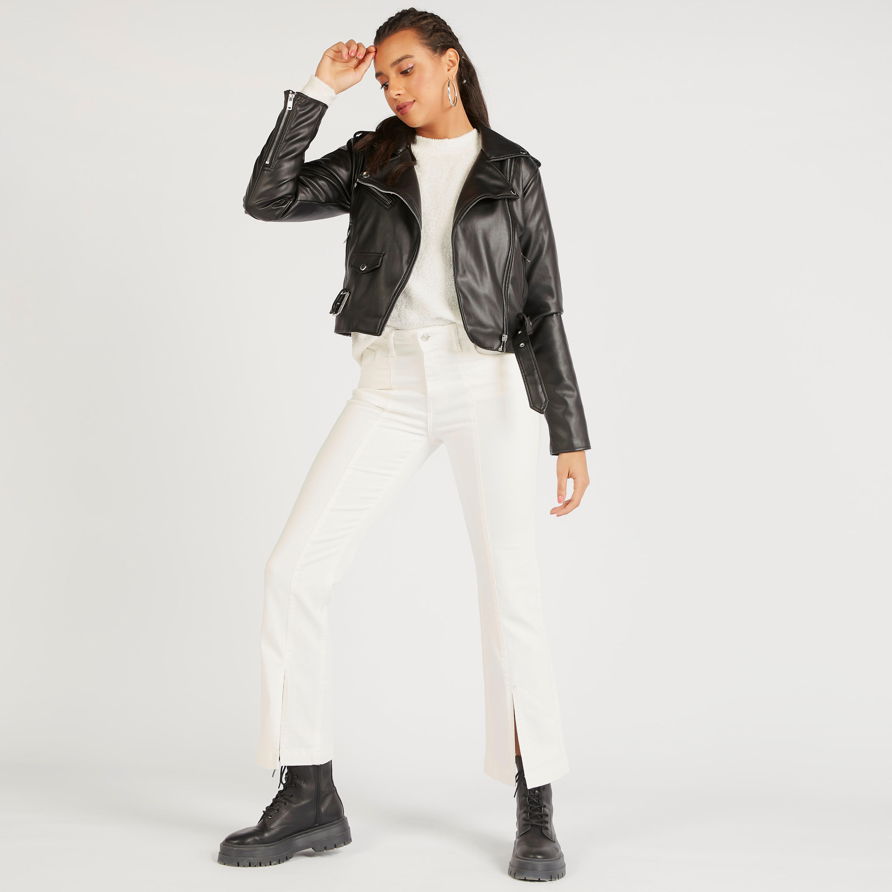 بنطلون جينز دينم بجيوب وخصر متوسّط الارتفاع وفتحة أمامية وزر إغلاق من لي كوبر-women-clothing-bottoms-jeans-image-2