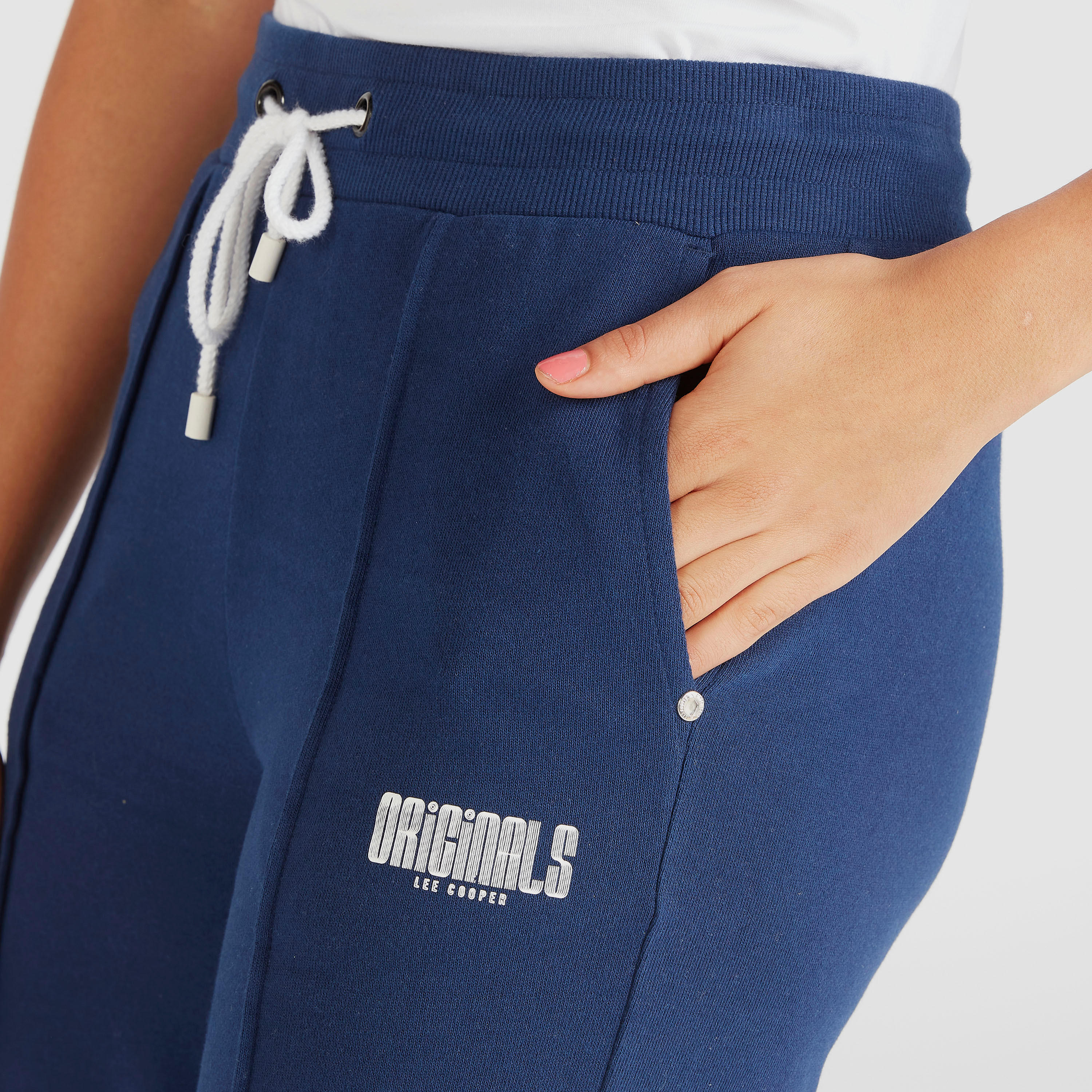 Lee Cooper Solid Joggers with Drawstring Closure-women-clothing-bottoms-joggers-image-3