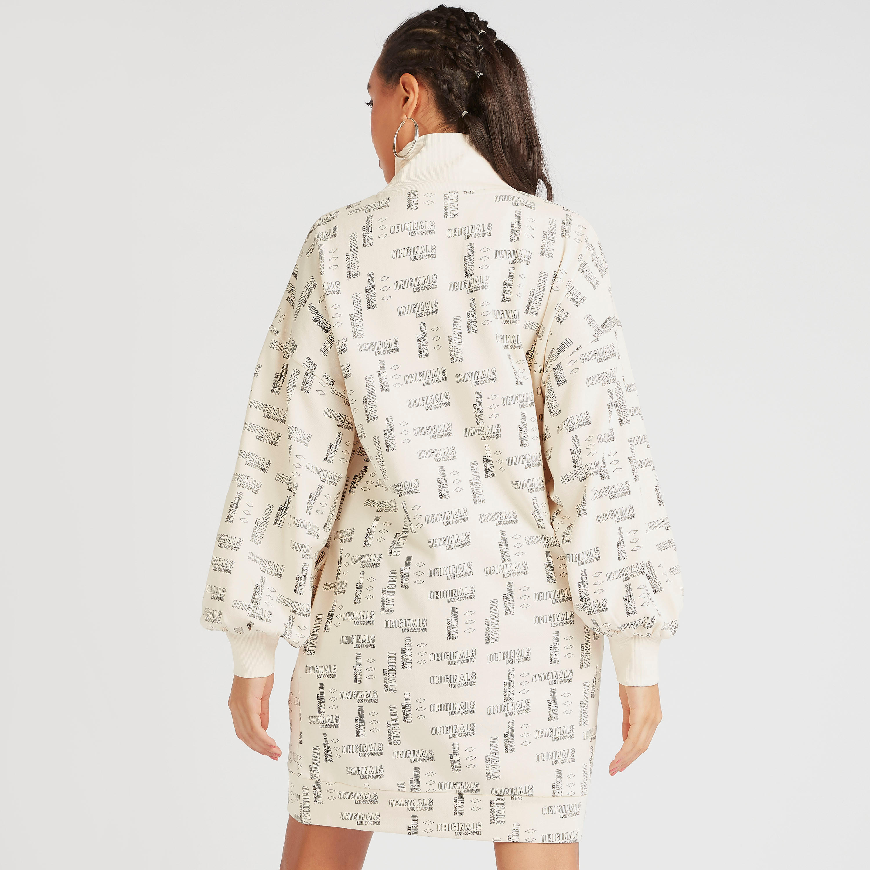 فستان بياقة عالية وأكمام طويلة وطبعات من لي كوبر-women-clothing-dresses-image-4
