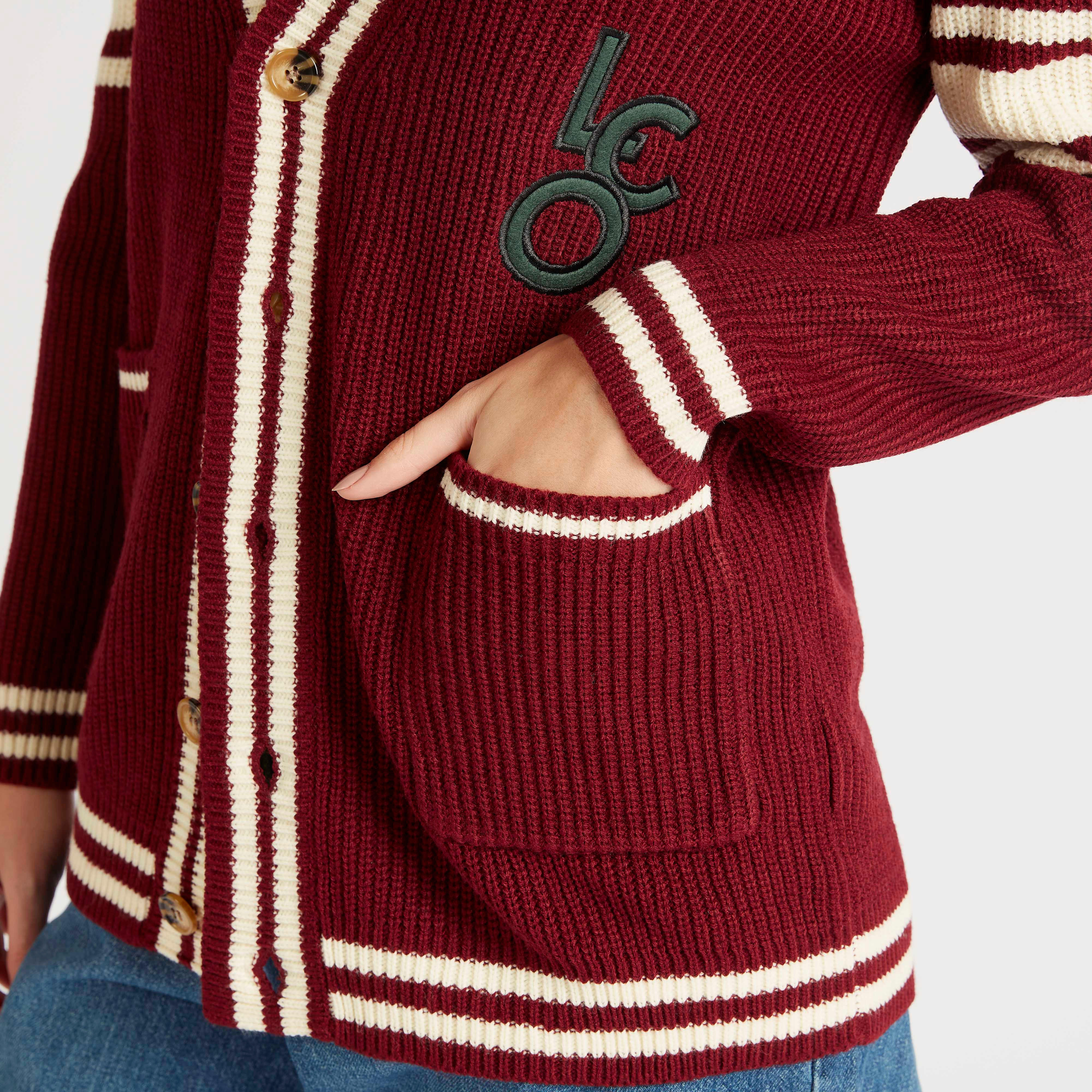 كارديجان بارز المملمس بياقة V وجيوب من لي كوبر-women-winterwear-cardigansandjumpers-cardigans-image-5