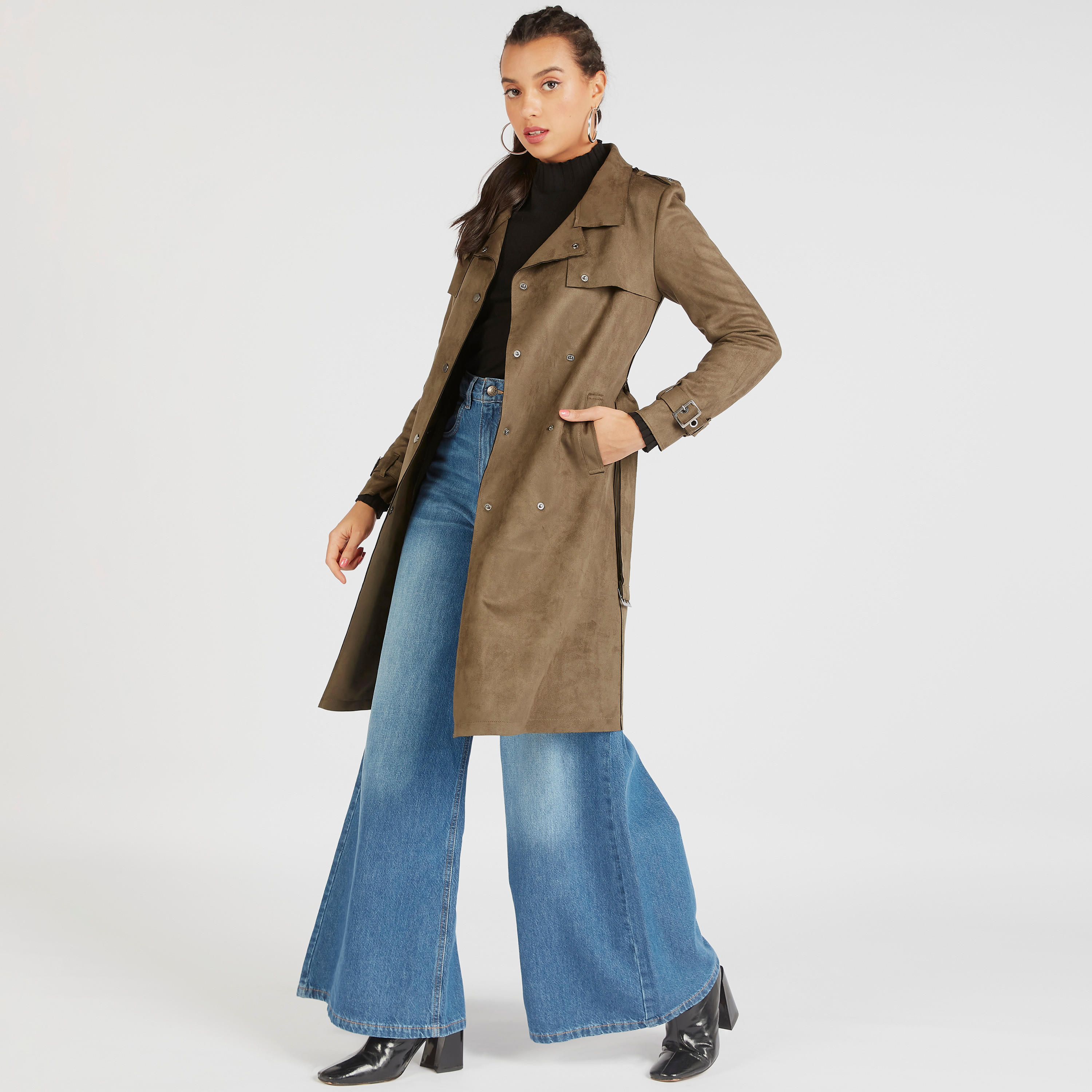 معطف بارز الملمس بأكمام طويلة من لي كوبر-women-clothing-coatsandjackets-coats-image-2