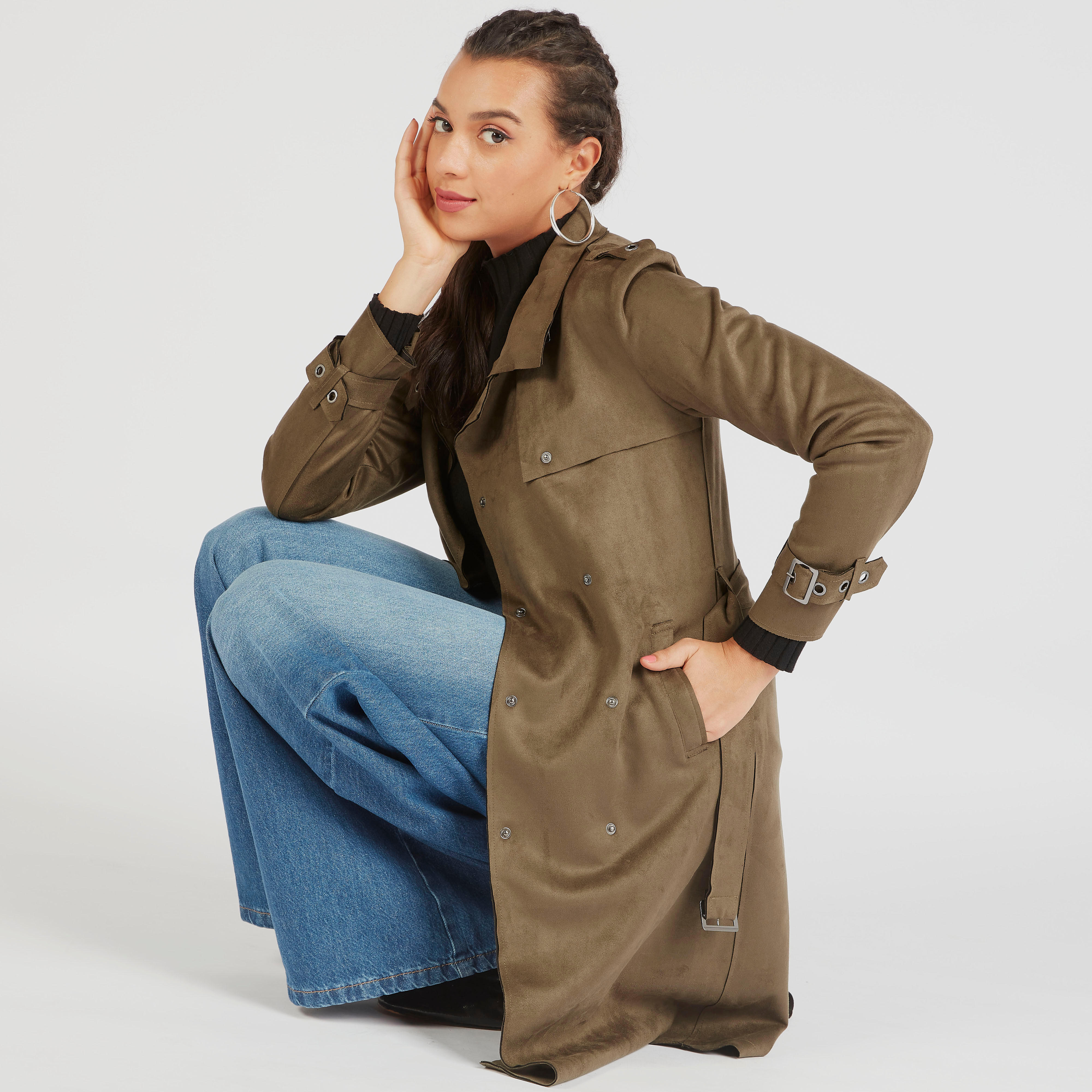 معطف بارز الملمس بأكمام طويلة من لي كوبر-women-clothing-coatsandjackets-coats-image-5