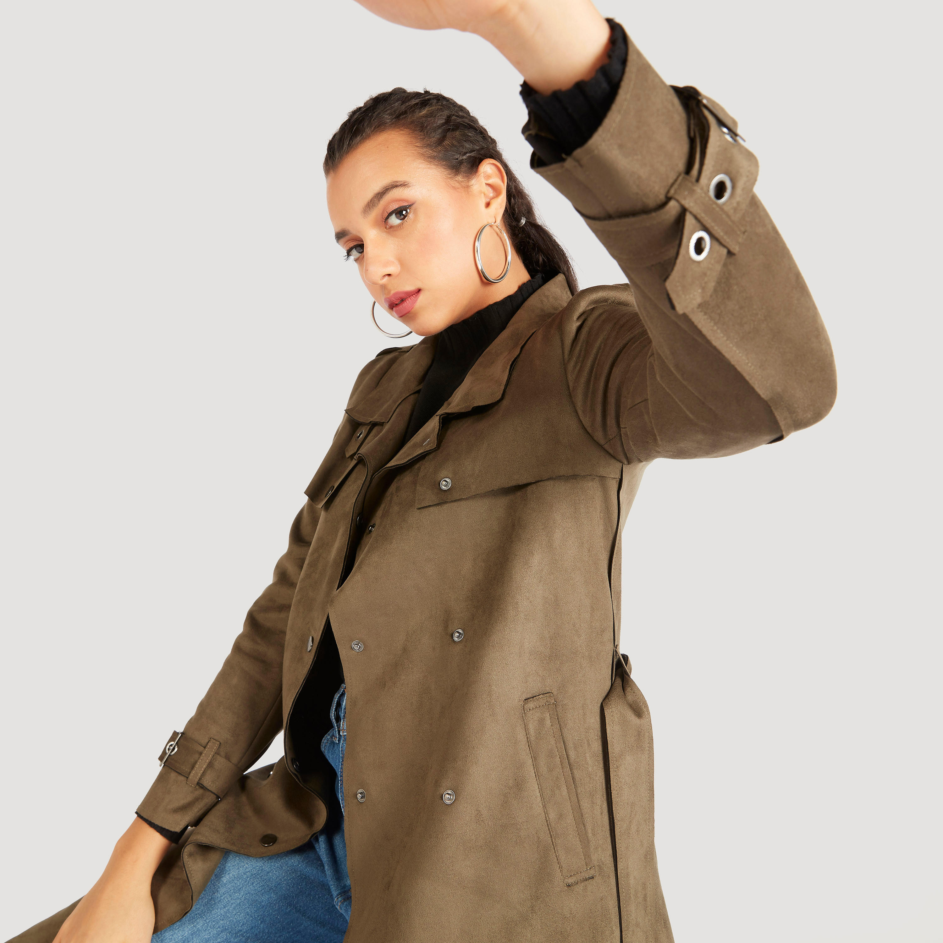 معطف بارز الملمس بأكمام طويلة من لي كوبر-women-clothing-coatsandjackets-coats-image-6