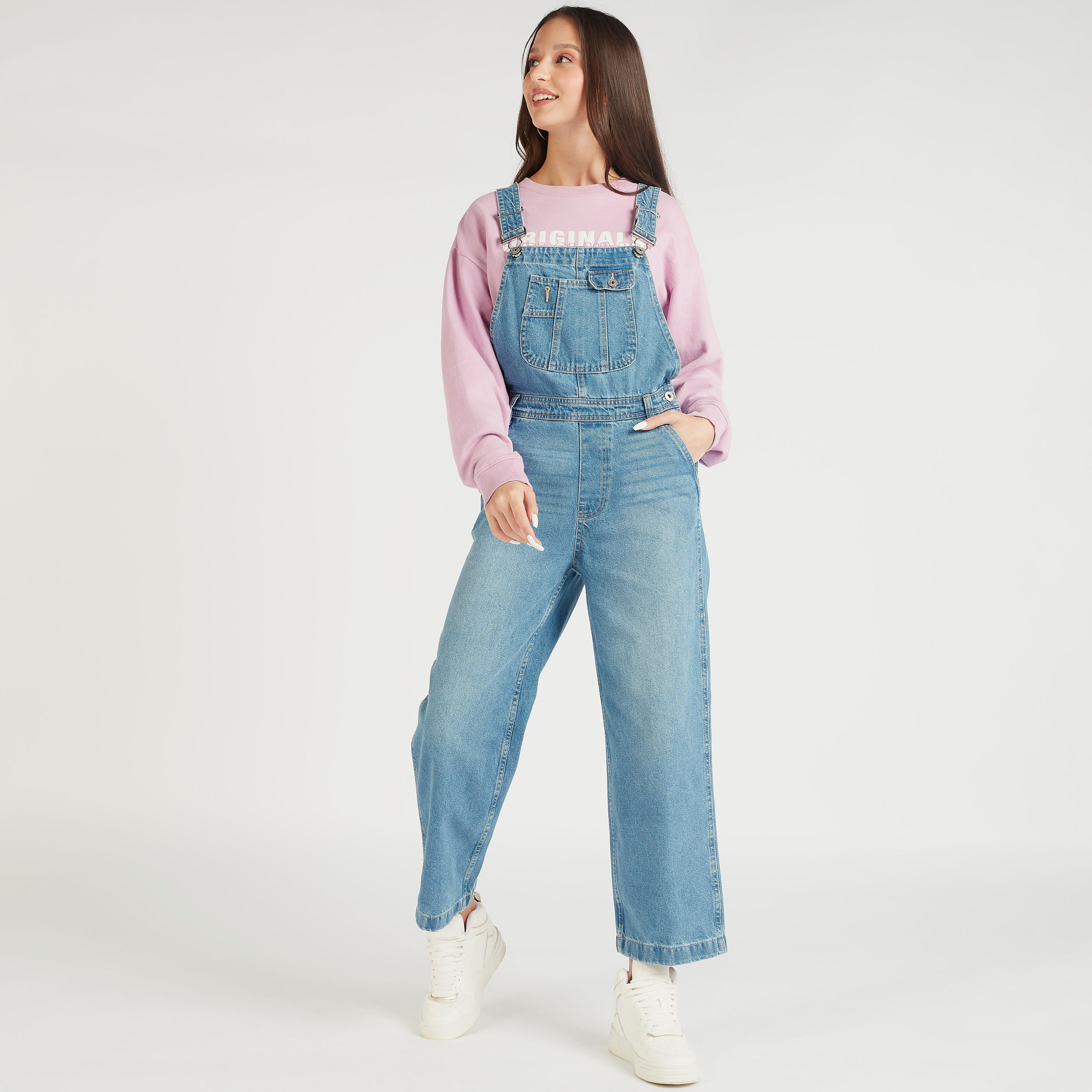 Lee Cooper Dungaree with Pockets and Adjustable Shoulder Straps-women-clothing-jumpsuits-image-2
