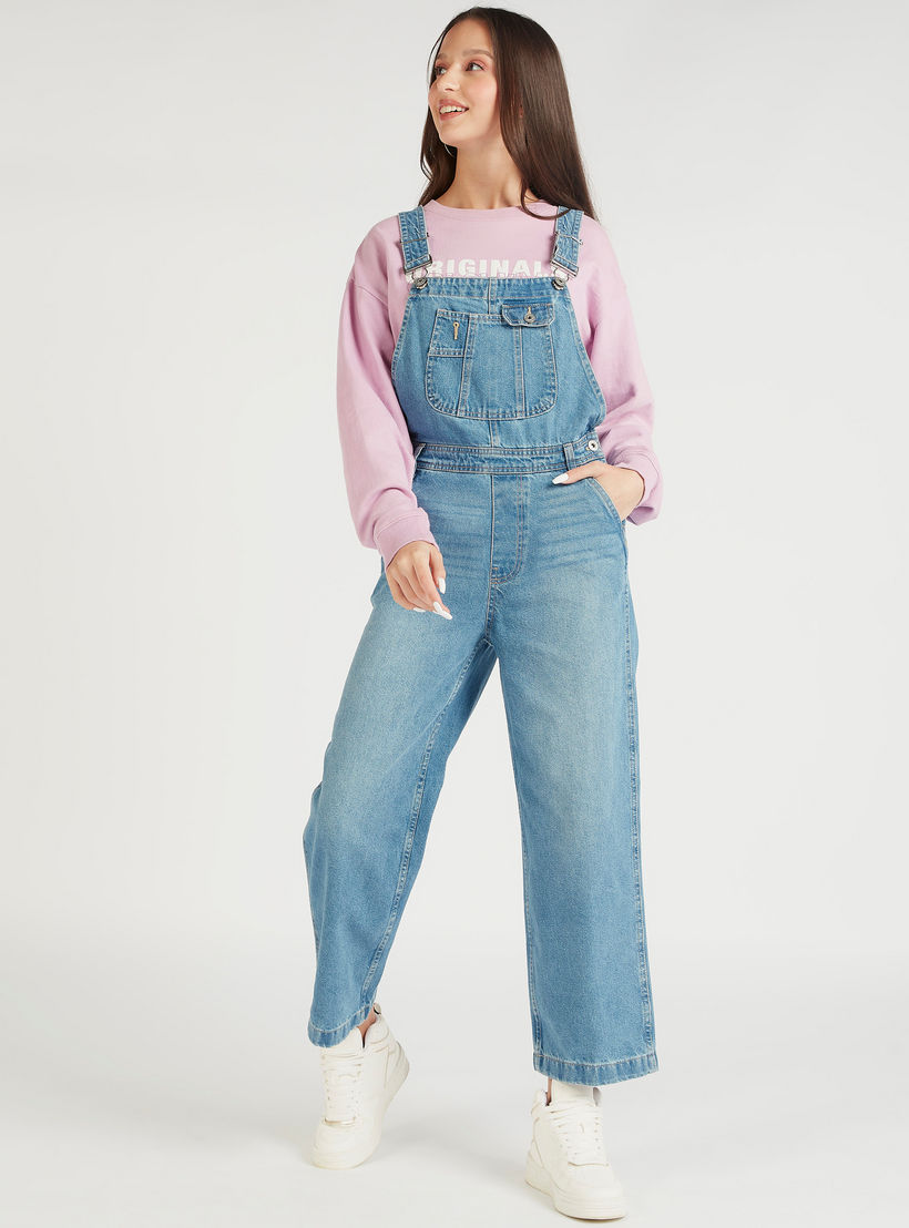 Lee Cooper Dungaree with Pockets and Adjustable Shoulder Straps-women-clothing-jumpsuits-image-2