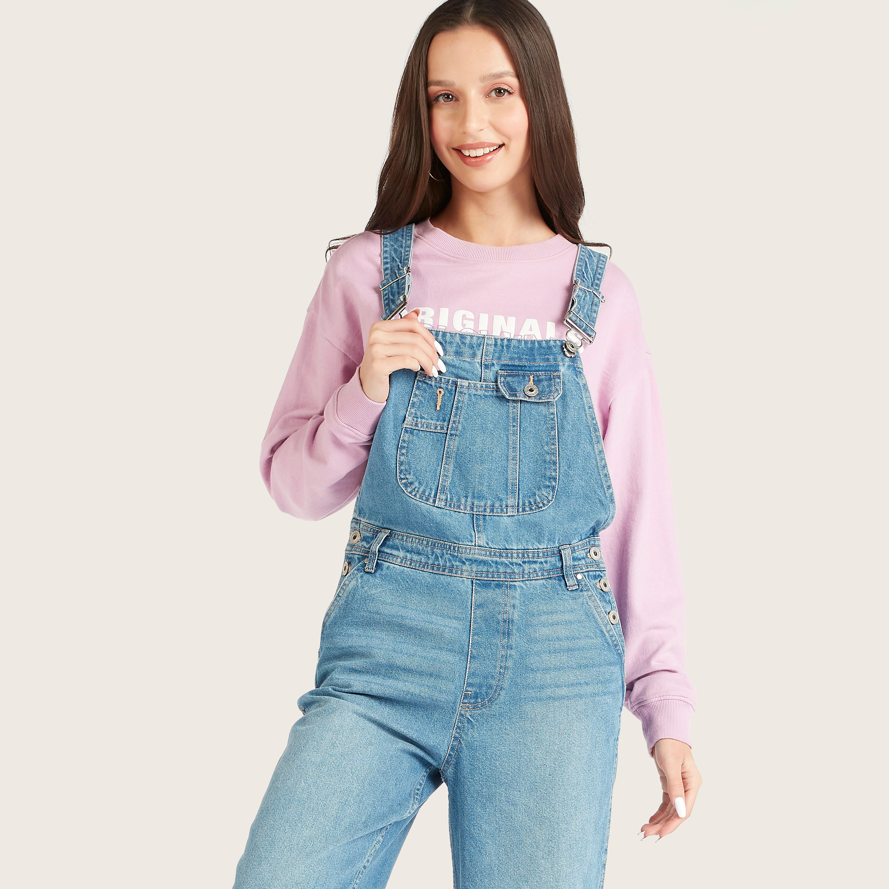 Lee Cooper Dungaree with Pockets and Adjustable Shoulder Straps-women-clothing-jumpsuits-image-3