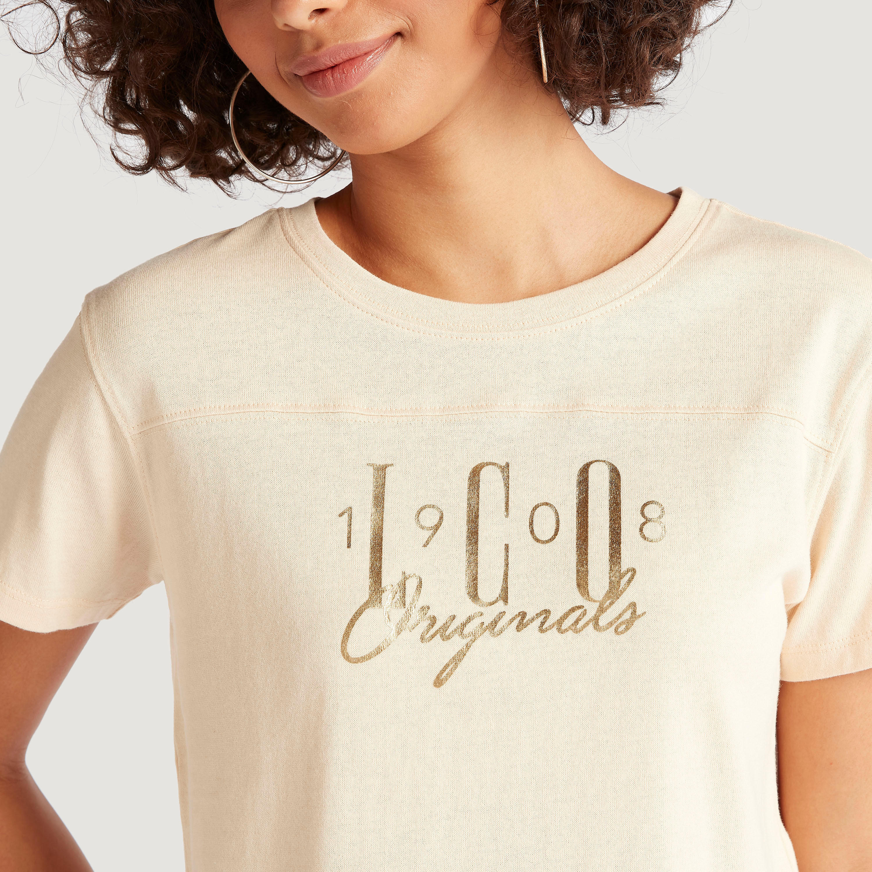 Lee Cooper Printed T-shirt with Crew Neck and Short Sleeves-women-clothing-tshirts-image-3