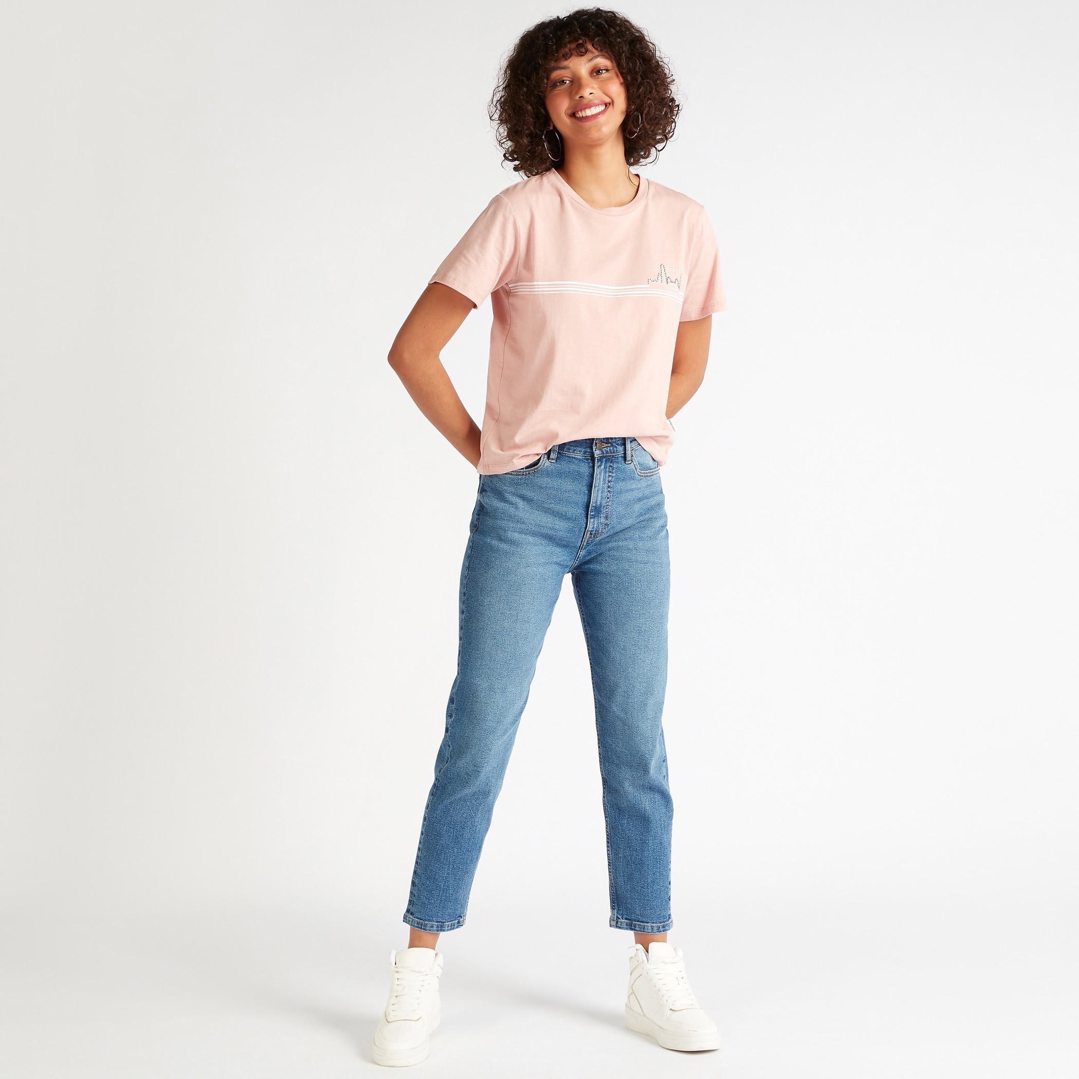 Lee Cooper Printed T-shirt with Crew Neck and Short Sleeves-women-clothing-tshirts-image-2