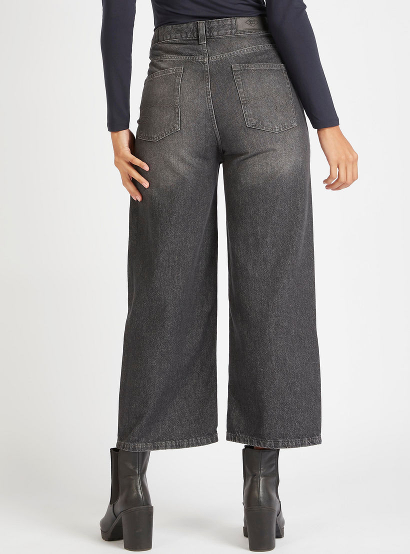 Lee Cooper Solid Straight Fit Denim Jeans with Pockets and Button Closure-women-clothing-bottoms-jeans-image-4