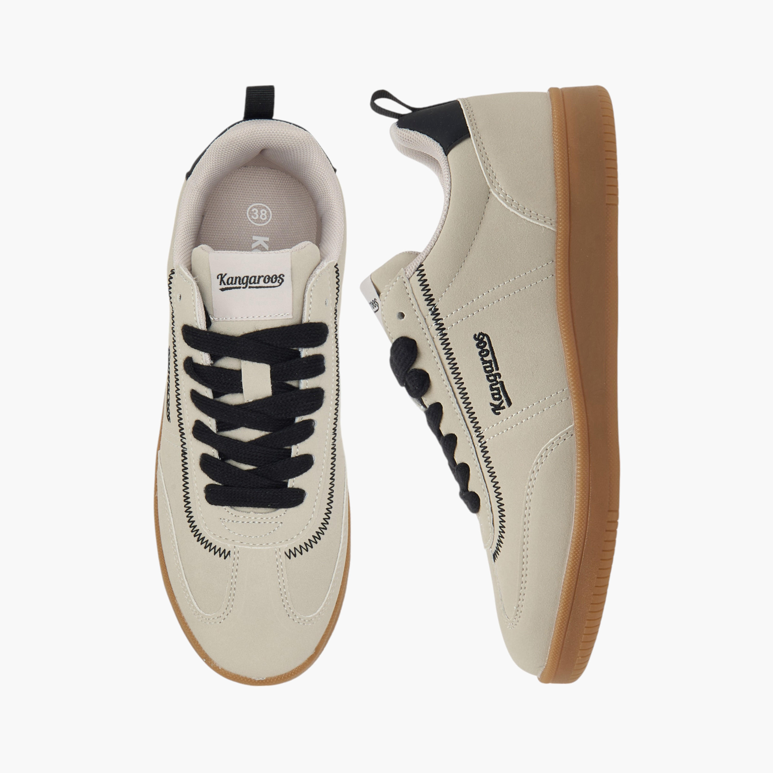 KangaROOS Women's Logo Embroidered Sneakers with Lace-Up Closure-women-shoes-sneakers-image-1