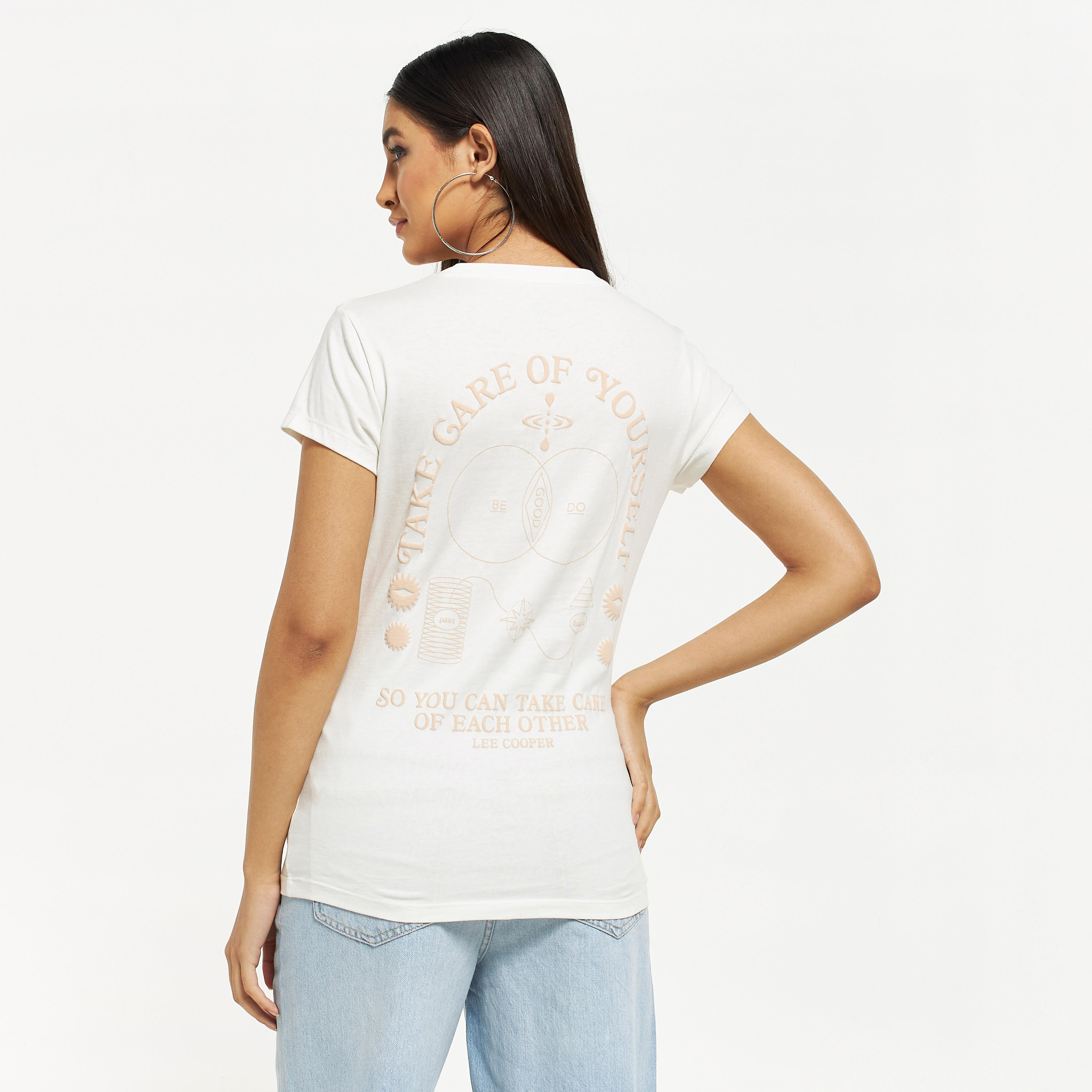 Lee Cooper Print T-shirt with Short Sleeves-women-clothing-tshirts-image-3