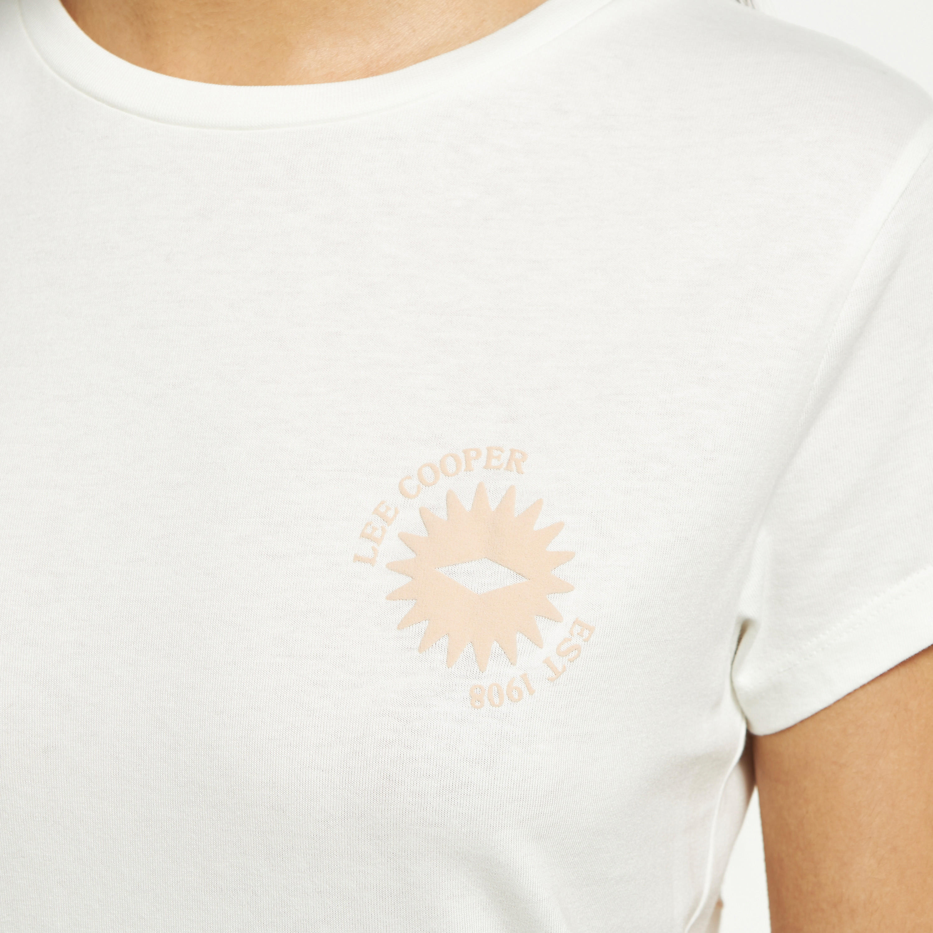 Lee Cooper Print T-shirt with Short Sleeves-women-clothing-tshirts-image-4