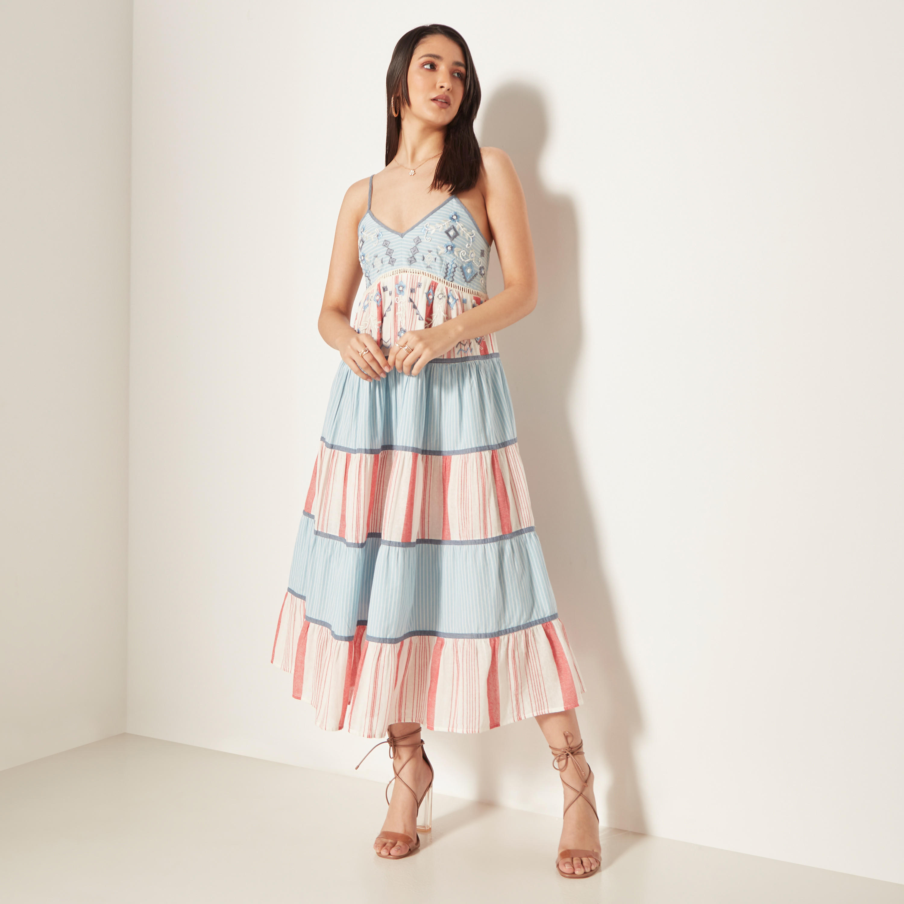 Lee Cooper Embroidered Sleeveless Midi Dress-women-clothing-dresses-image-2