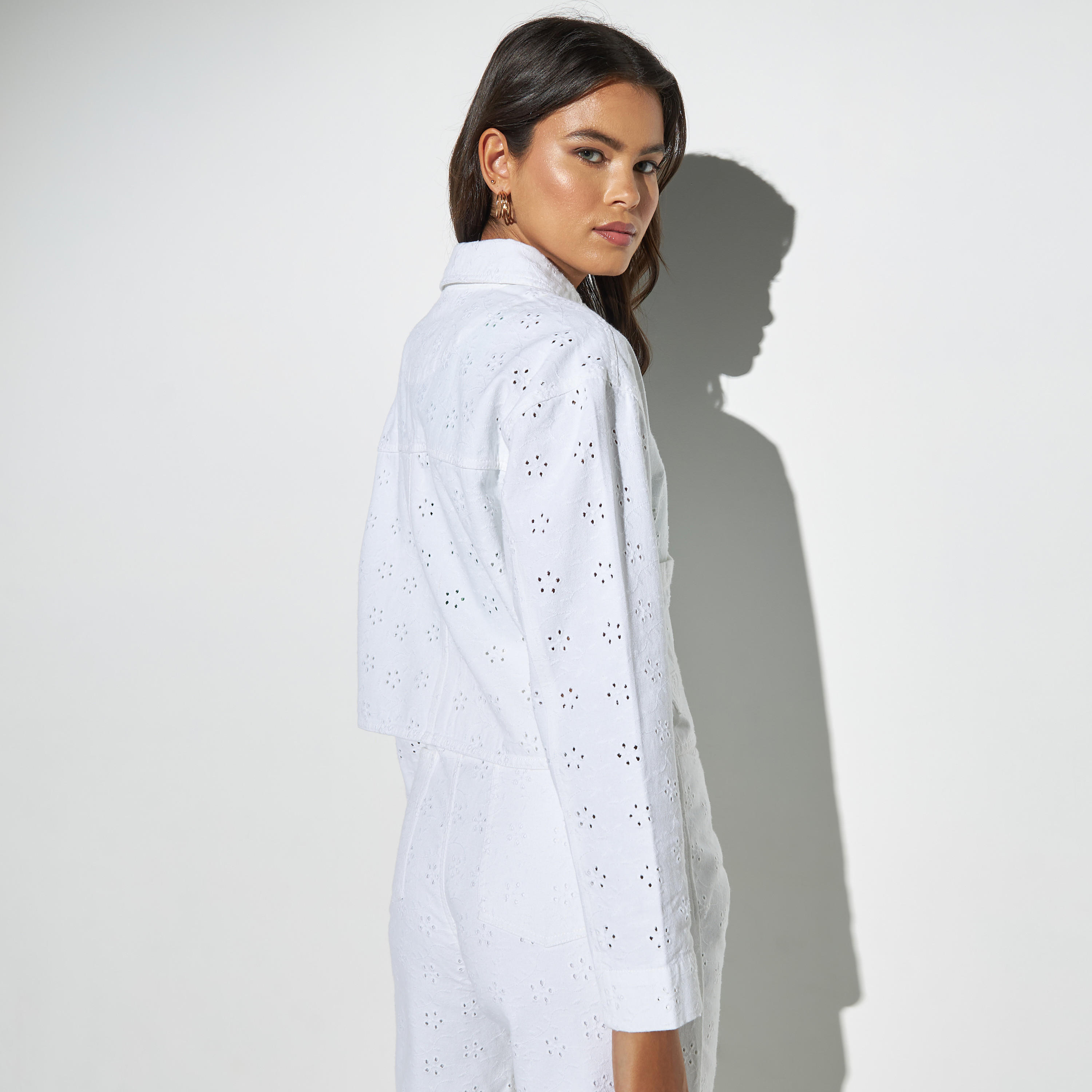 Lee Cooper Jacquard Shacket with Pocket and Long Sleeves-women-winterwear-coatsandjackets-jackets-image-2
