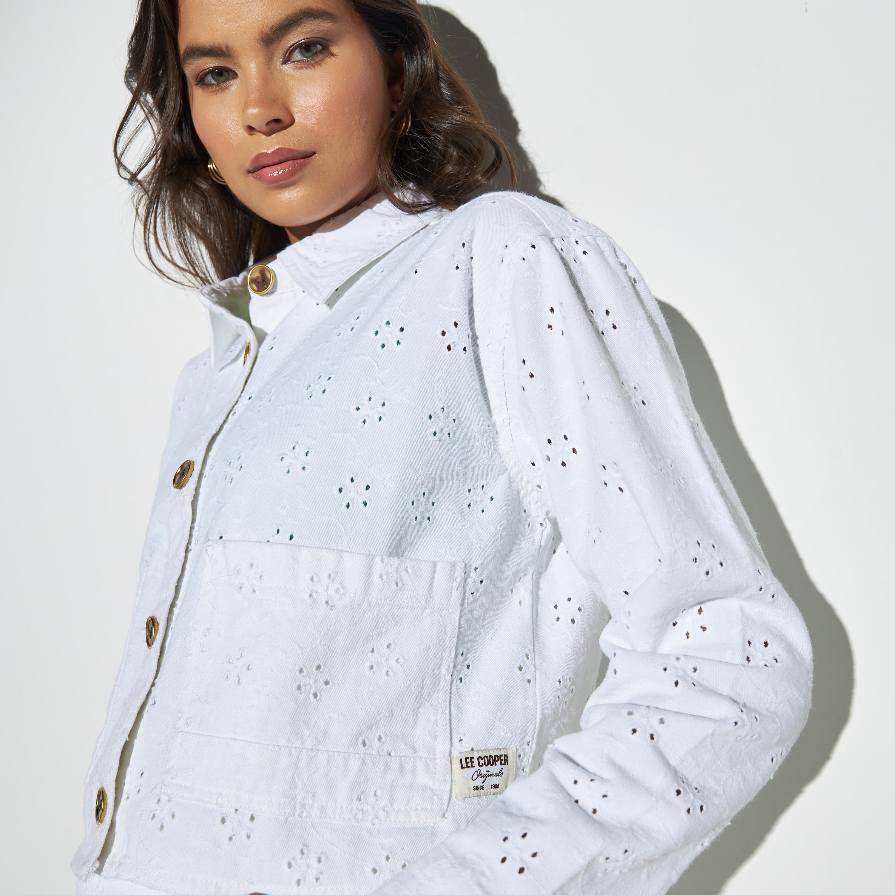 Lee Cooper Jacquard Shacket with Pocket and Long Sleeves-women-winterwear-coatsandjackets-jackets-image-3