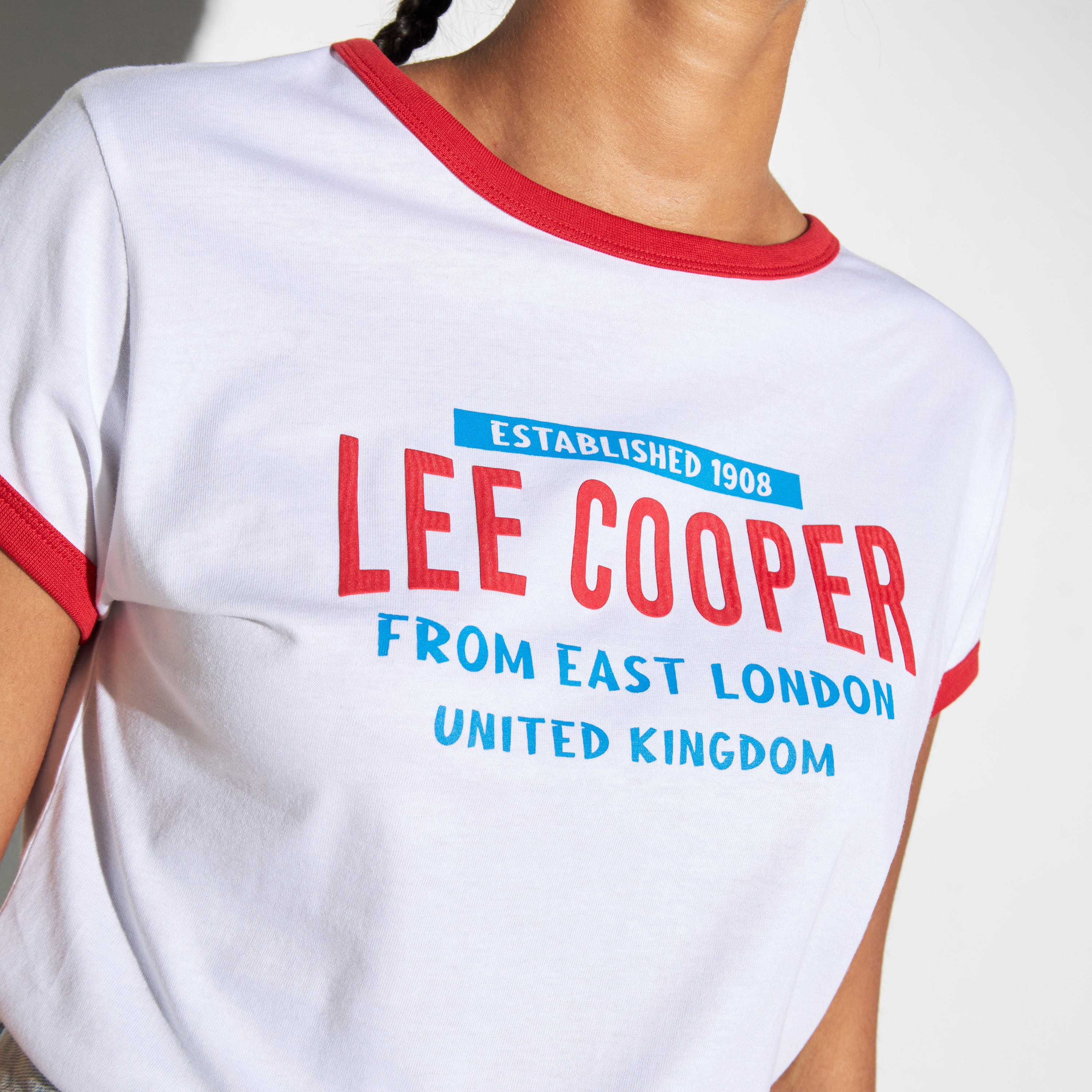 Lee Cooper Logo Print Round Neck T-shirt with Short Sleeves-women-clothing-tshirts-image-3