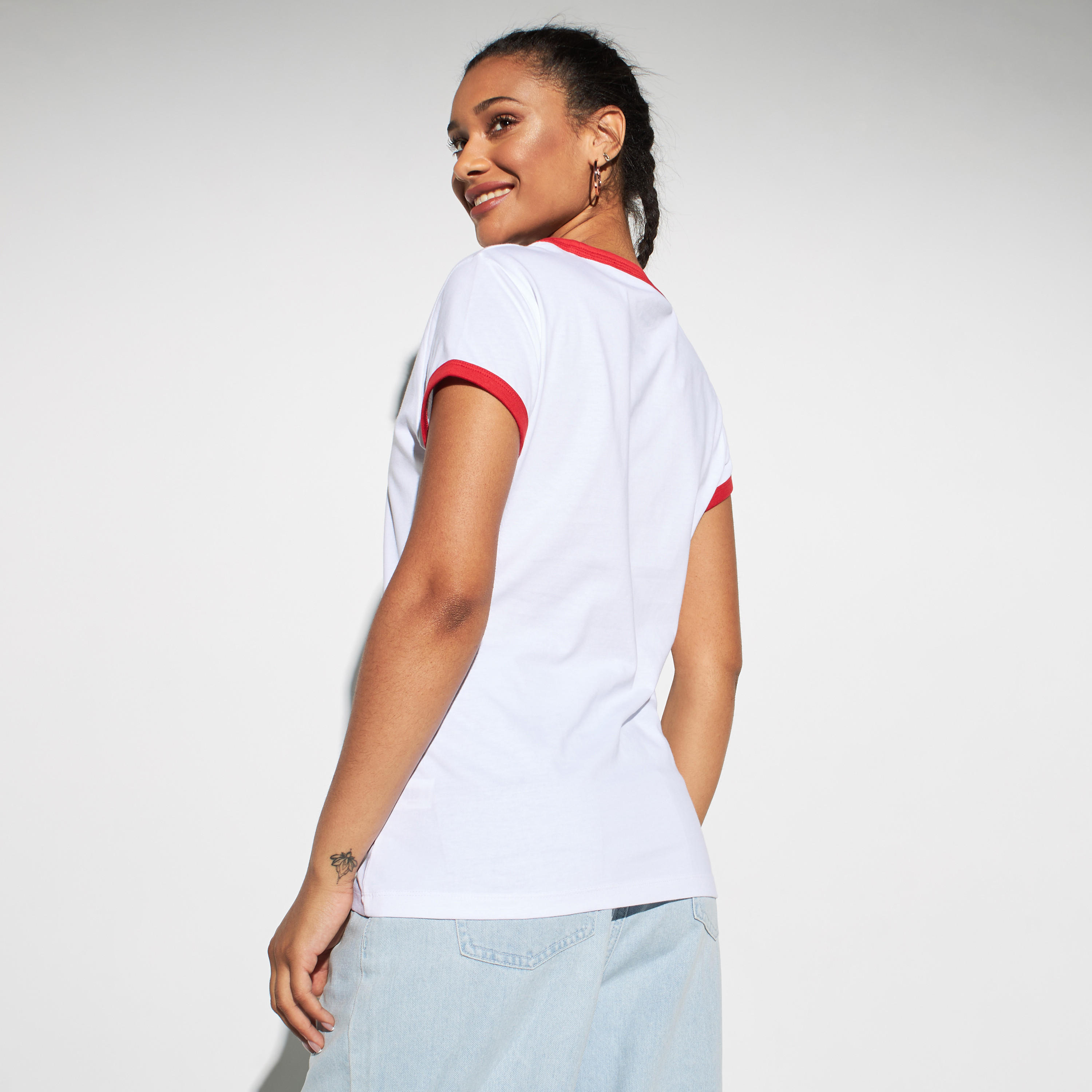 Lee Cooper Logo Print Round Neck T-shirt with Short Sleeves-women-clothing-tshirts-image-4