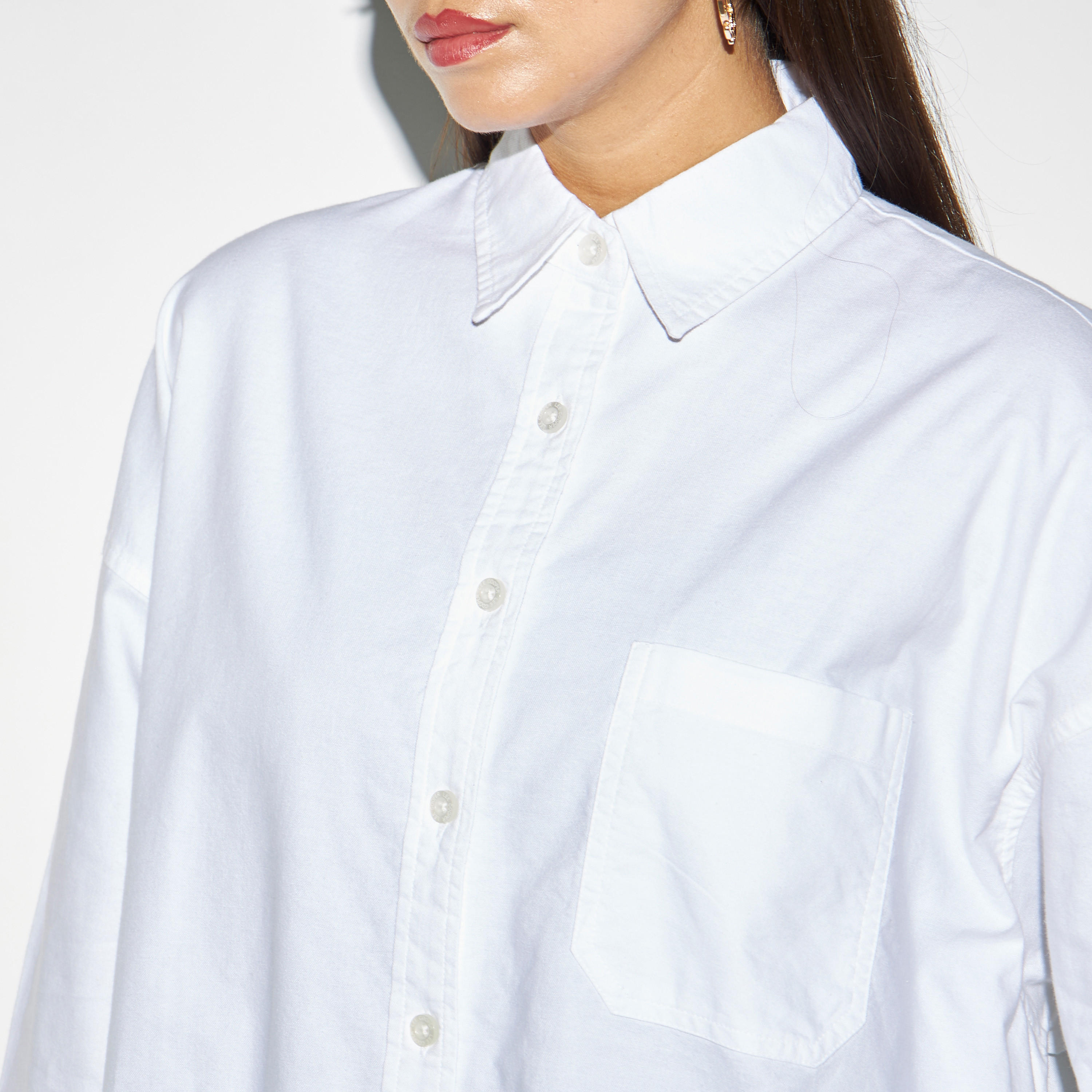 Lee Cooper Longline High Low Oxford Cotton Shirt with Pocket-women-clothing-shirtsandblouses-shirts-image-4