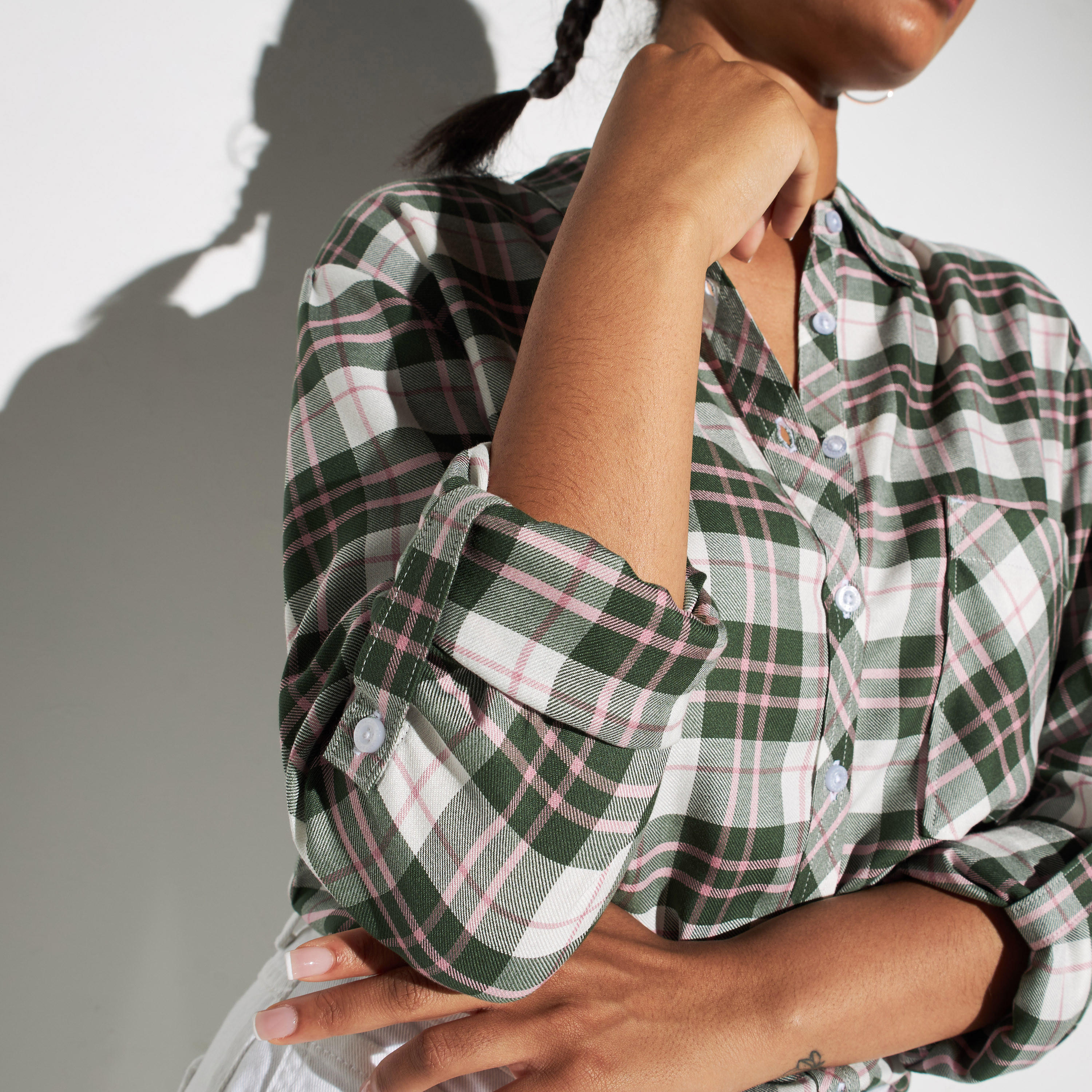 قميص بطبعات بجيب وأكمام مثنية من لي كوبر-women-clothing-shirtsandblouses-shirts-image-4