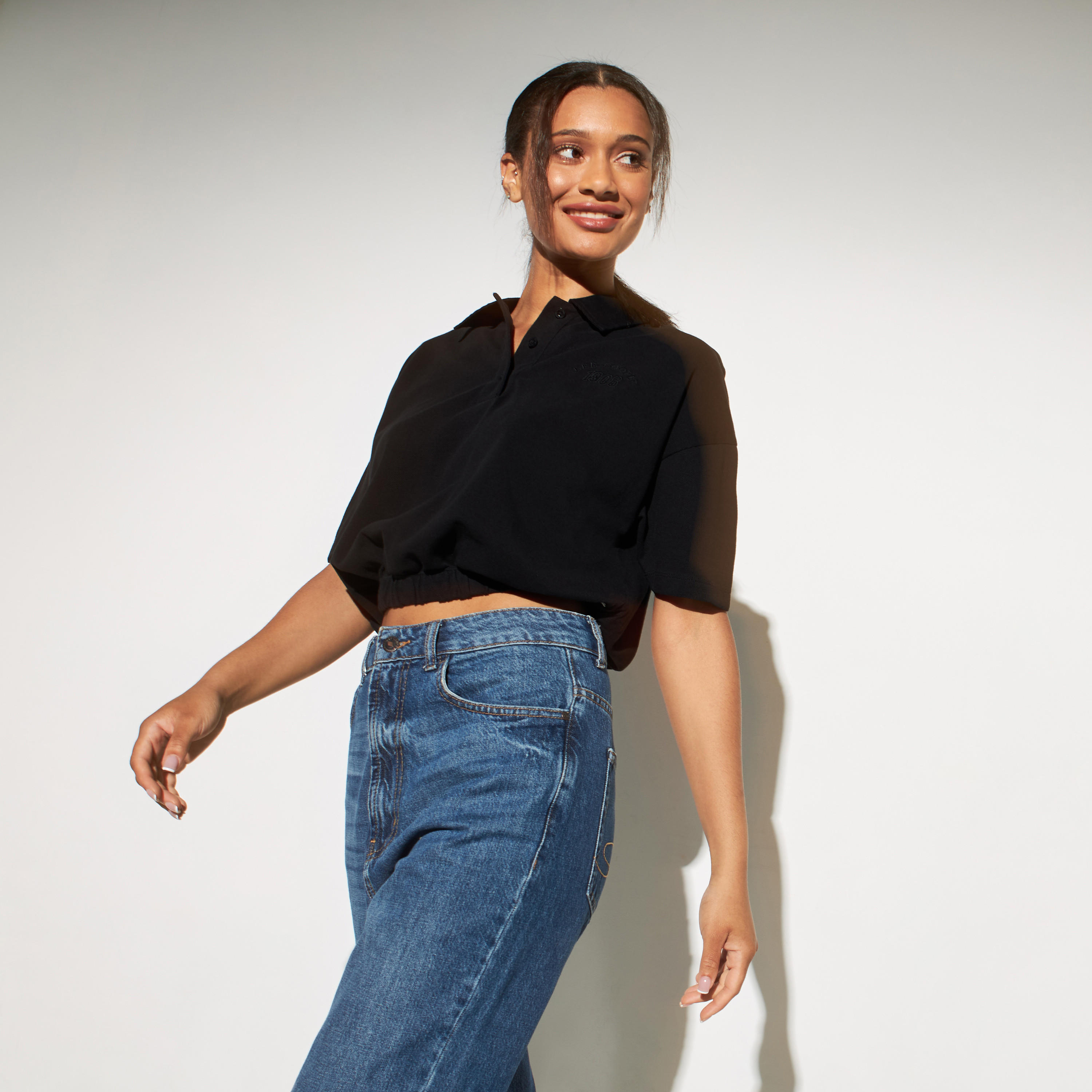 تيشيرت بولو بيكيه قصير بشعار لي كوبر-women-clothing-tshirts-image-5