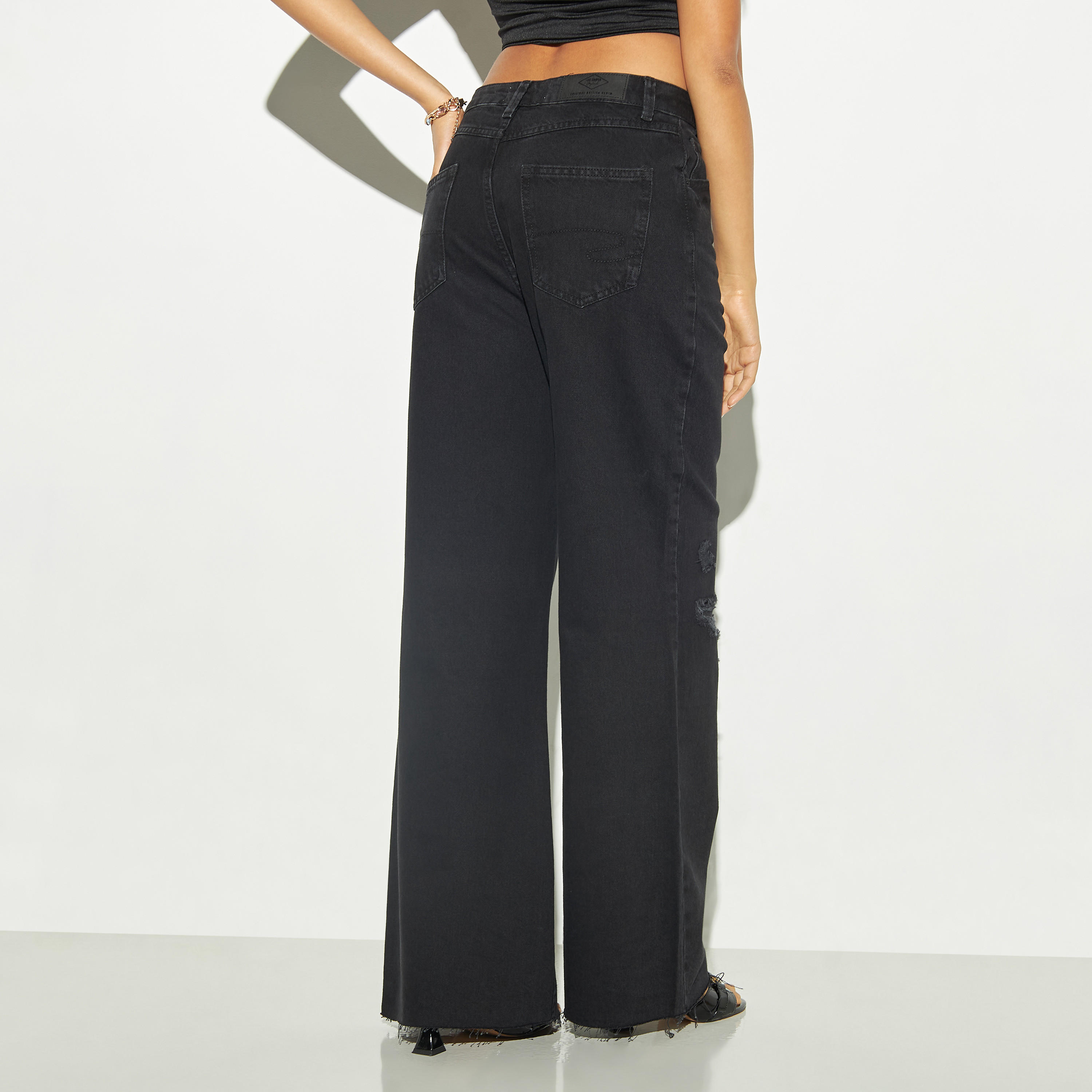 بنطلون جينز واسع الساقين جاكارد بجيوب من لي كوبر-women-clothing-bottoms-jeans-image-3