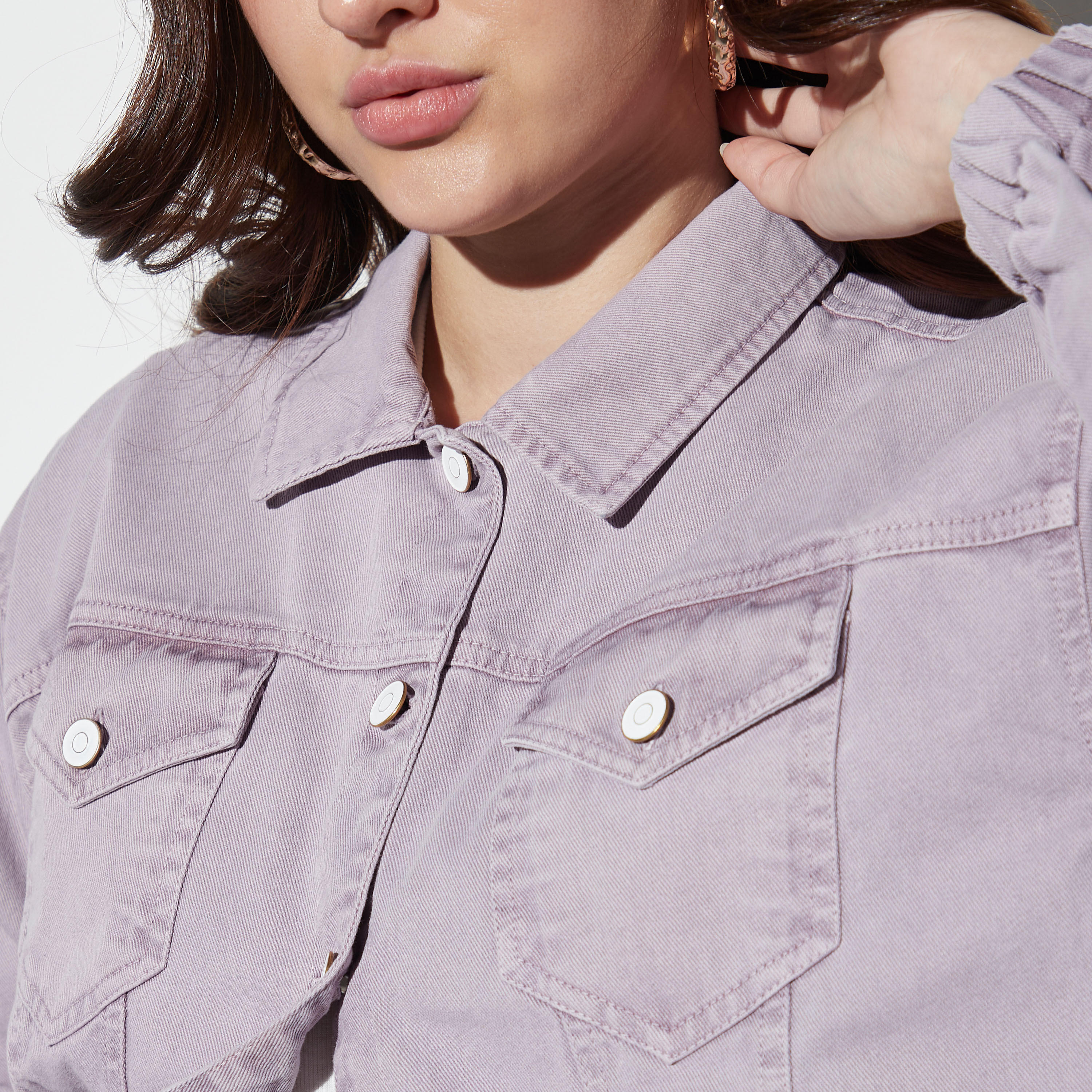 جاكيت بجيوب وأكمام طويلة من لي كوبر-women-winterwear-coatsandjackets-jackets-image-1