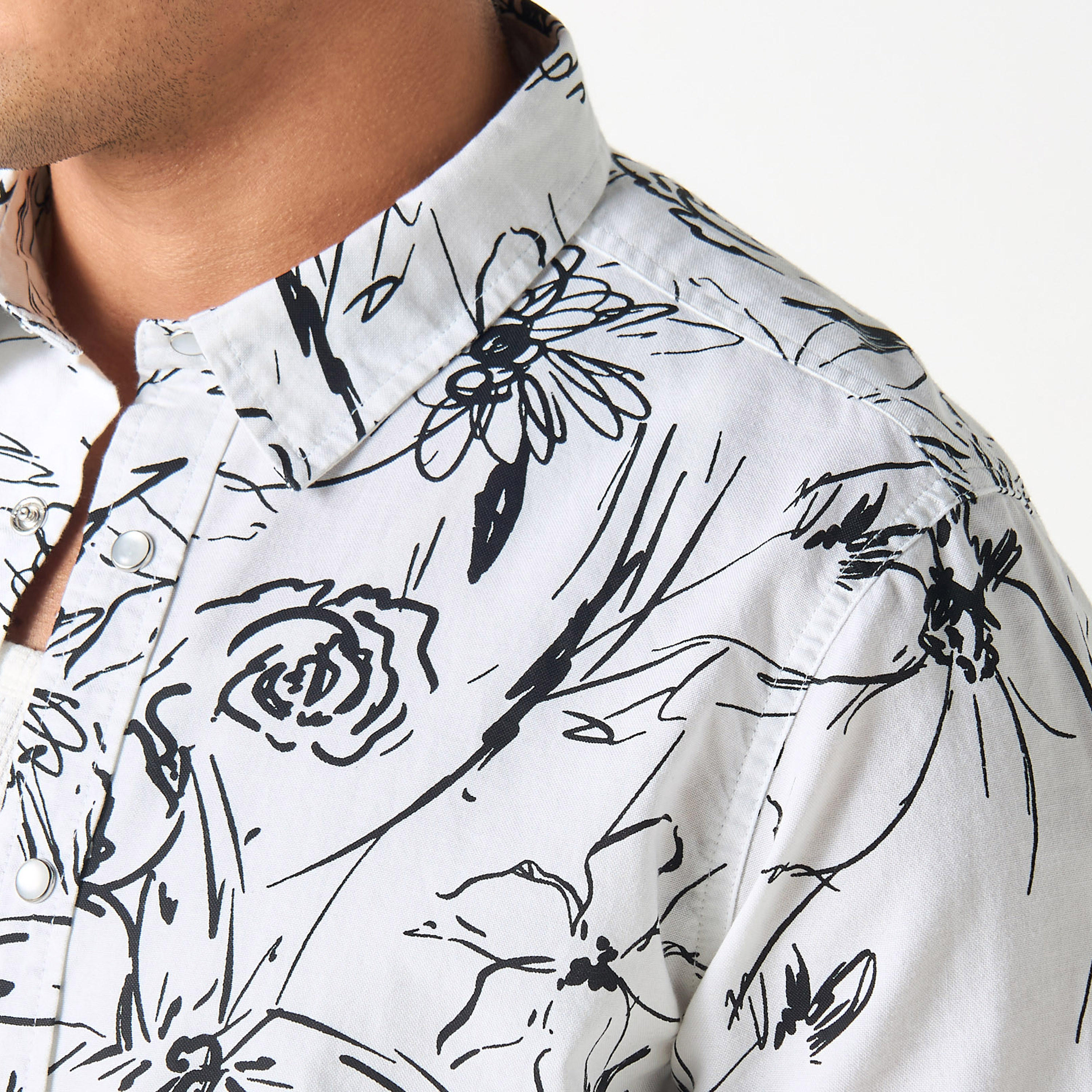 فستان بأكمام قصيرة وطبعات أزهار بقياس عادي من لي كوبر-men-clothing-shirts-image-10