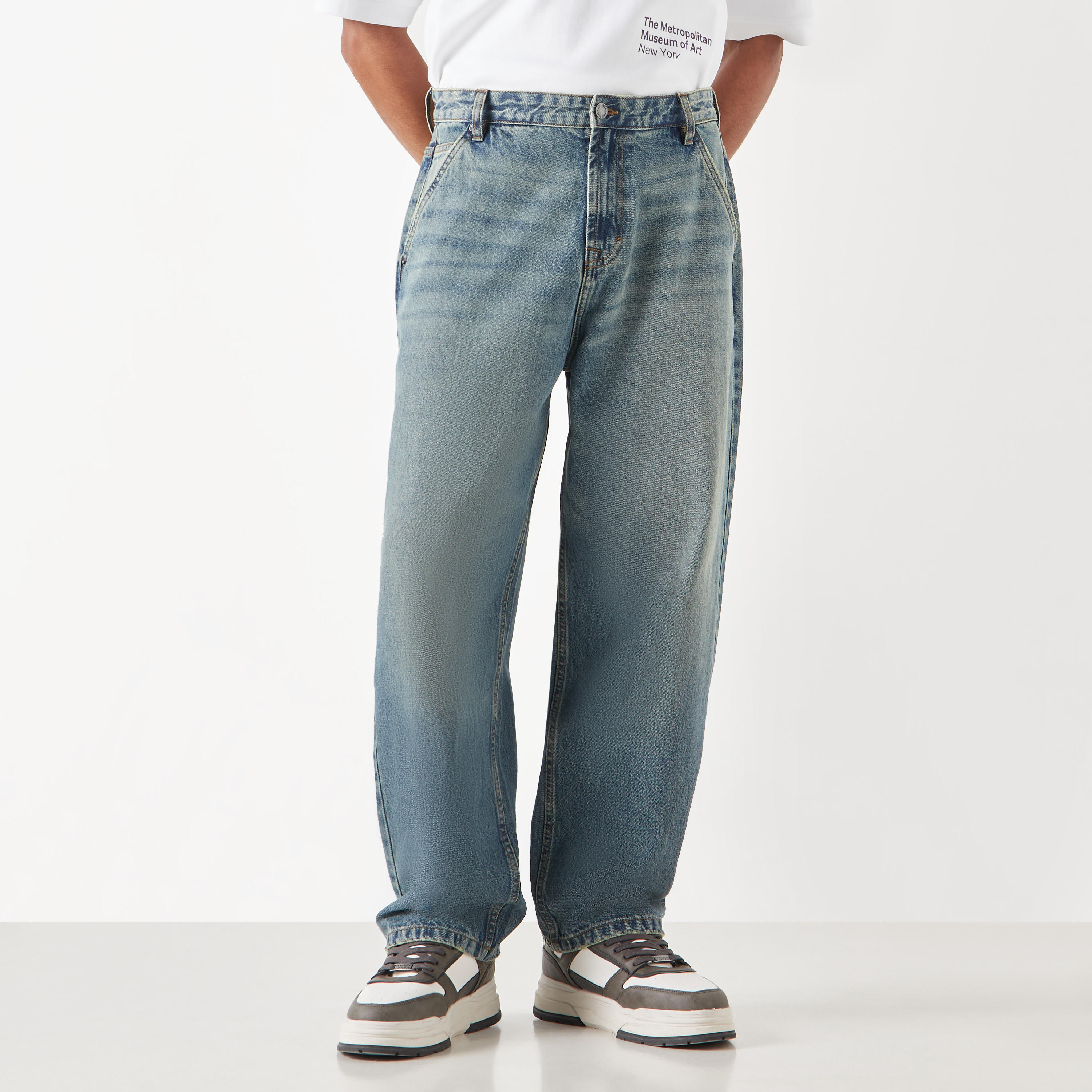 Lee Cooper Solid Jeans with Pockets-men-clothing-jeans-image-1