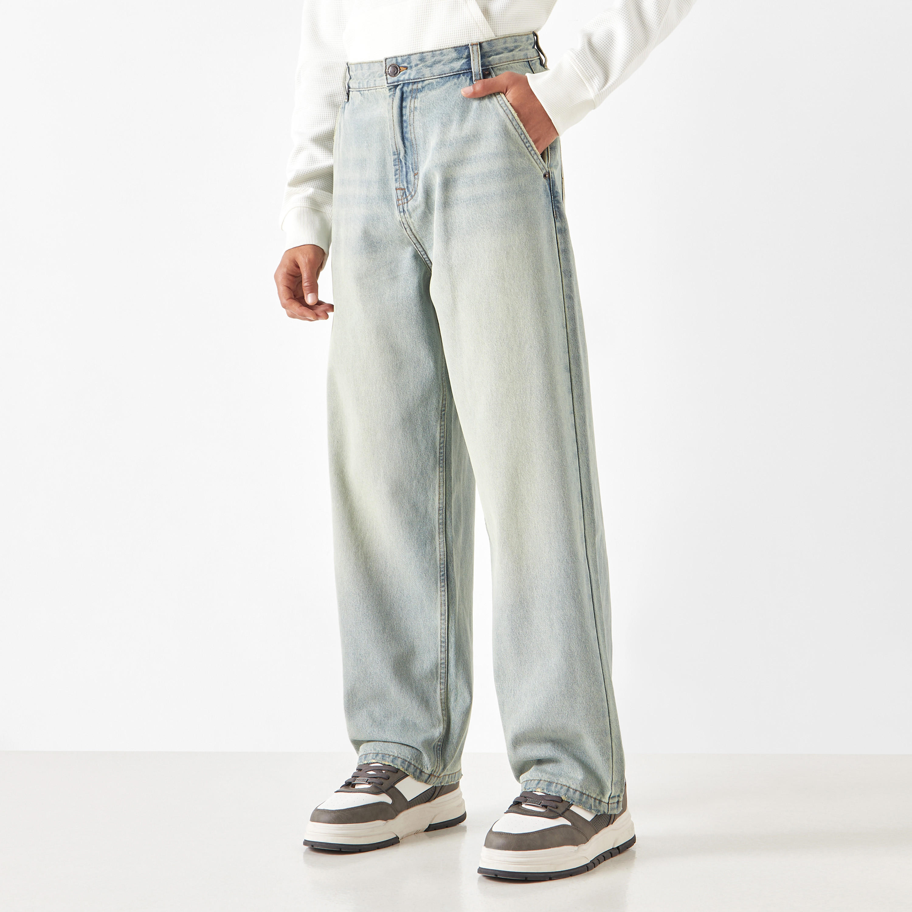 Lee Cooper Solid Jeans with Pockets-men-clothing-jeans-image-5