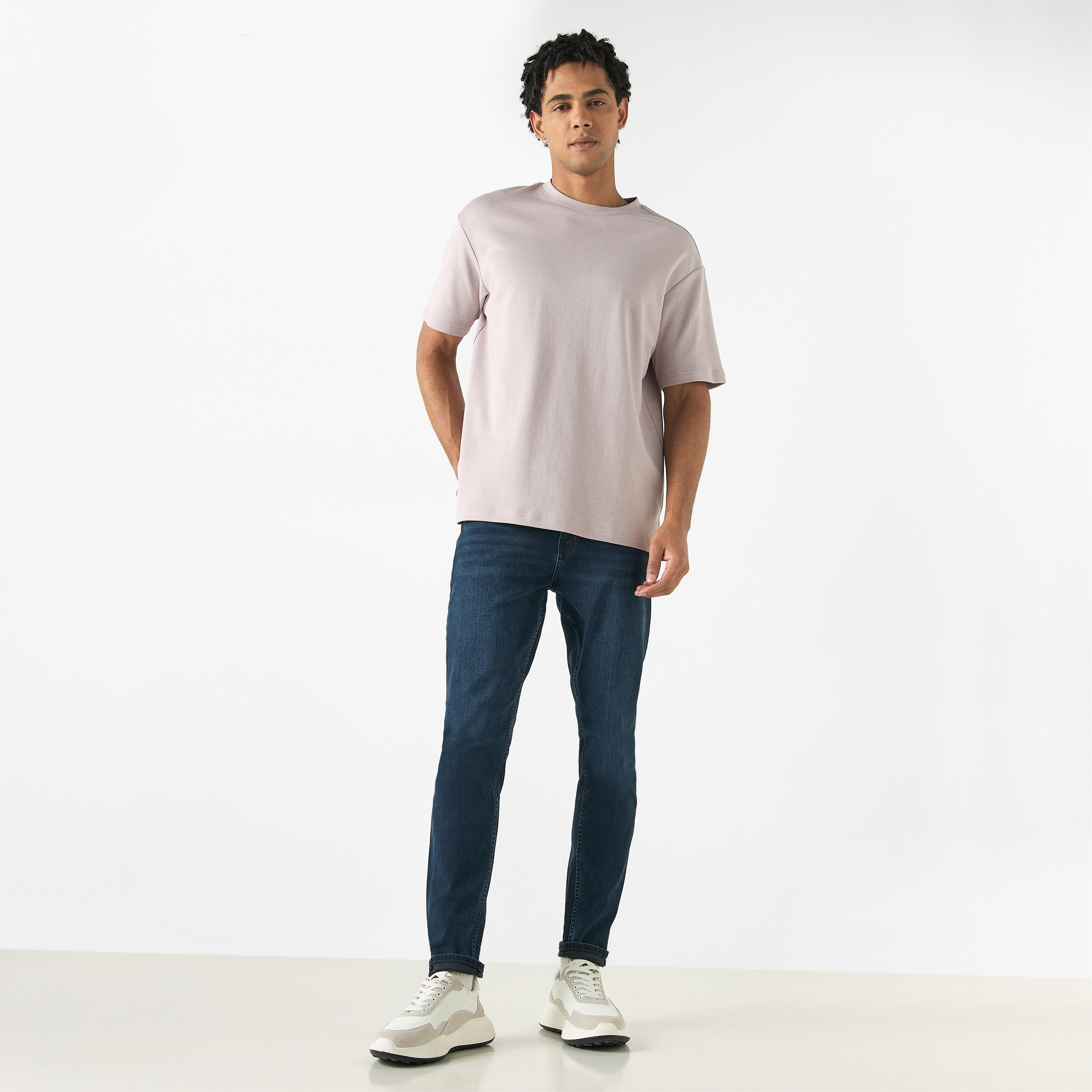 بنطلون جينز بقصة ضيّقة وخصر متوسط الارتفاع بجيوب من لي كوبر-men-clothing-bottoms-jeans-image-2