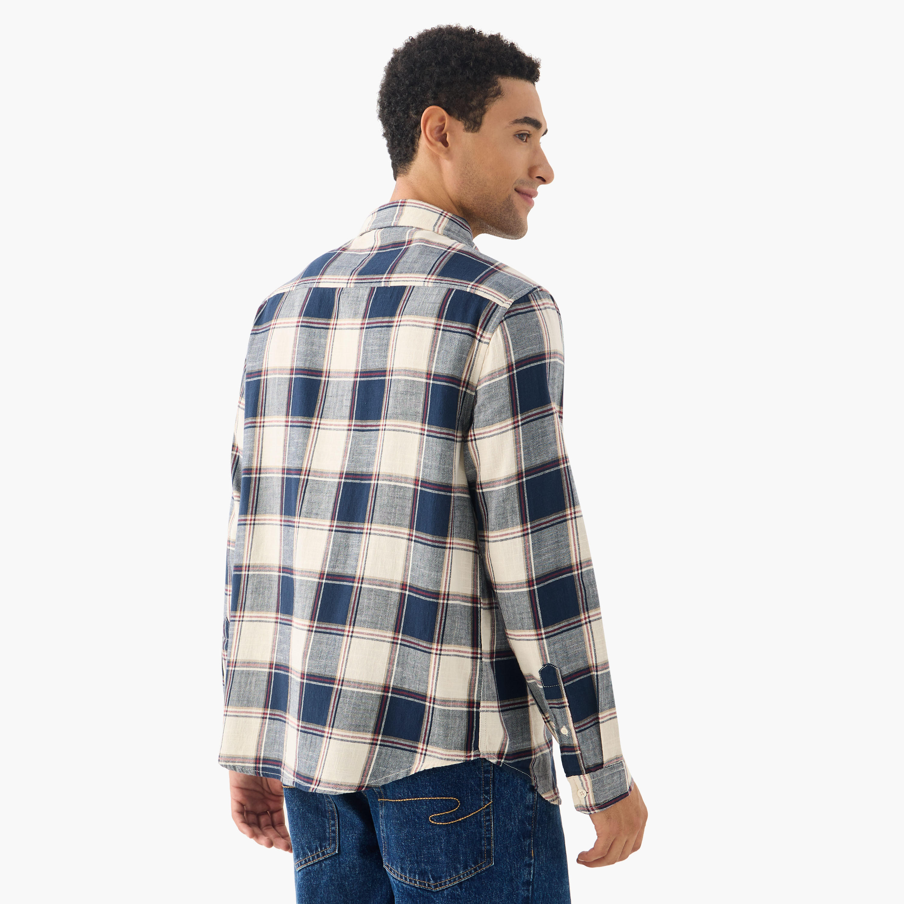 قميص كاروهات بجيوب وأكمام طويلة من لي كوبر-men-clothing-shirts-image-8