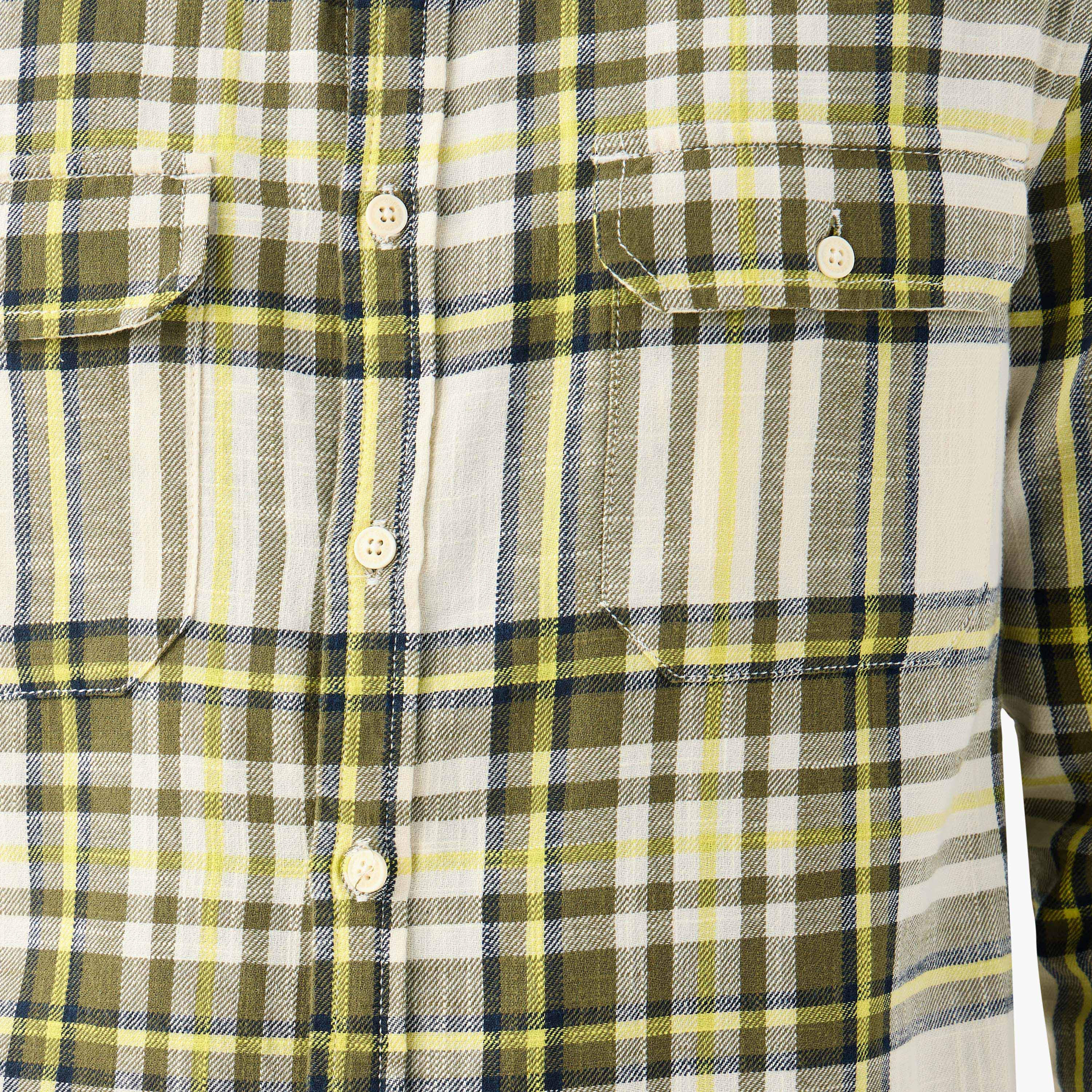 قميص كاروهات بجيوب وأكمام طويلة من لي كوبر-men-clothing-shirts-image-15