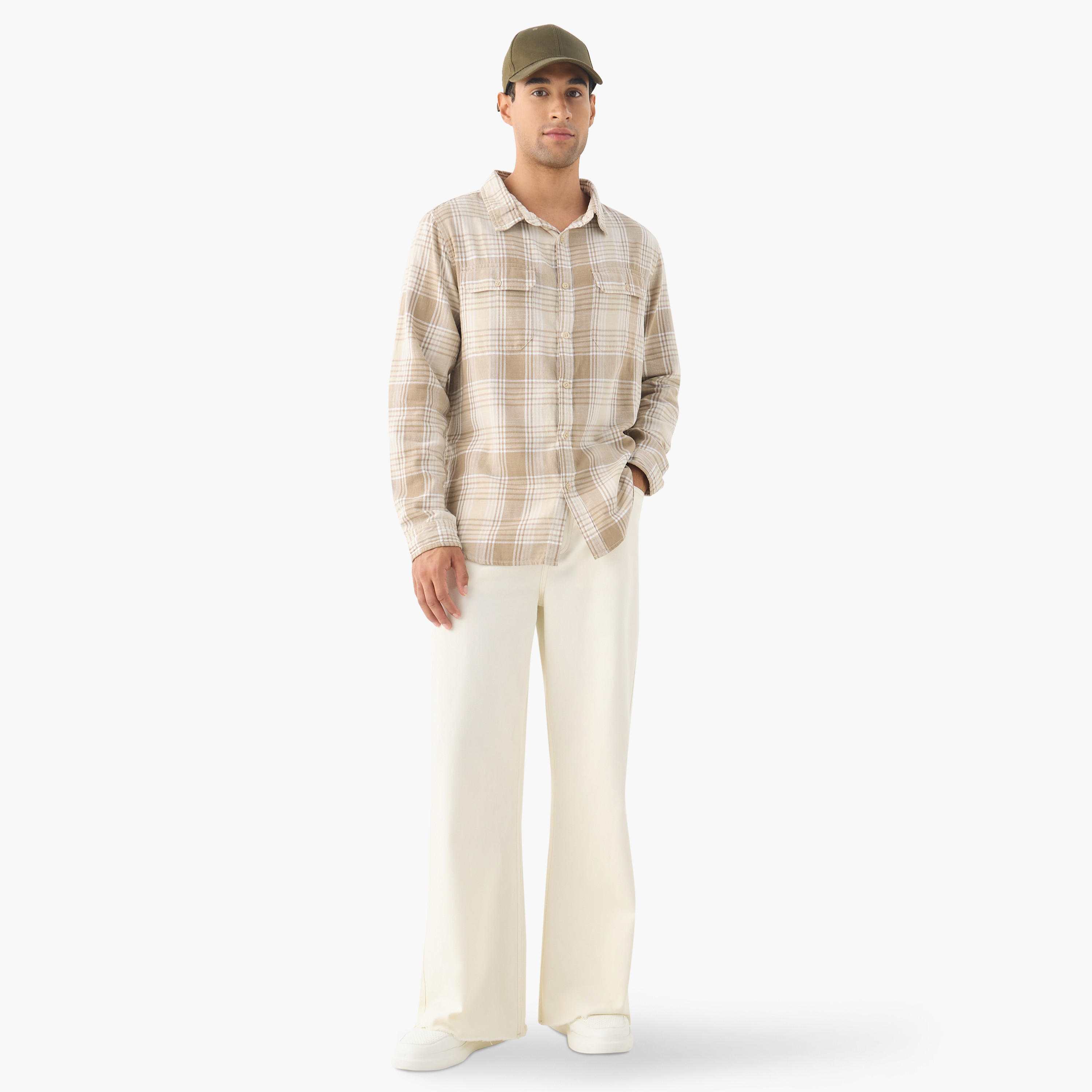 Lee Cooper Checked Shirt with Pockets and Long Sleeves-men-clothing-shirts-image-2