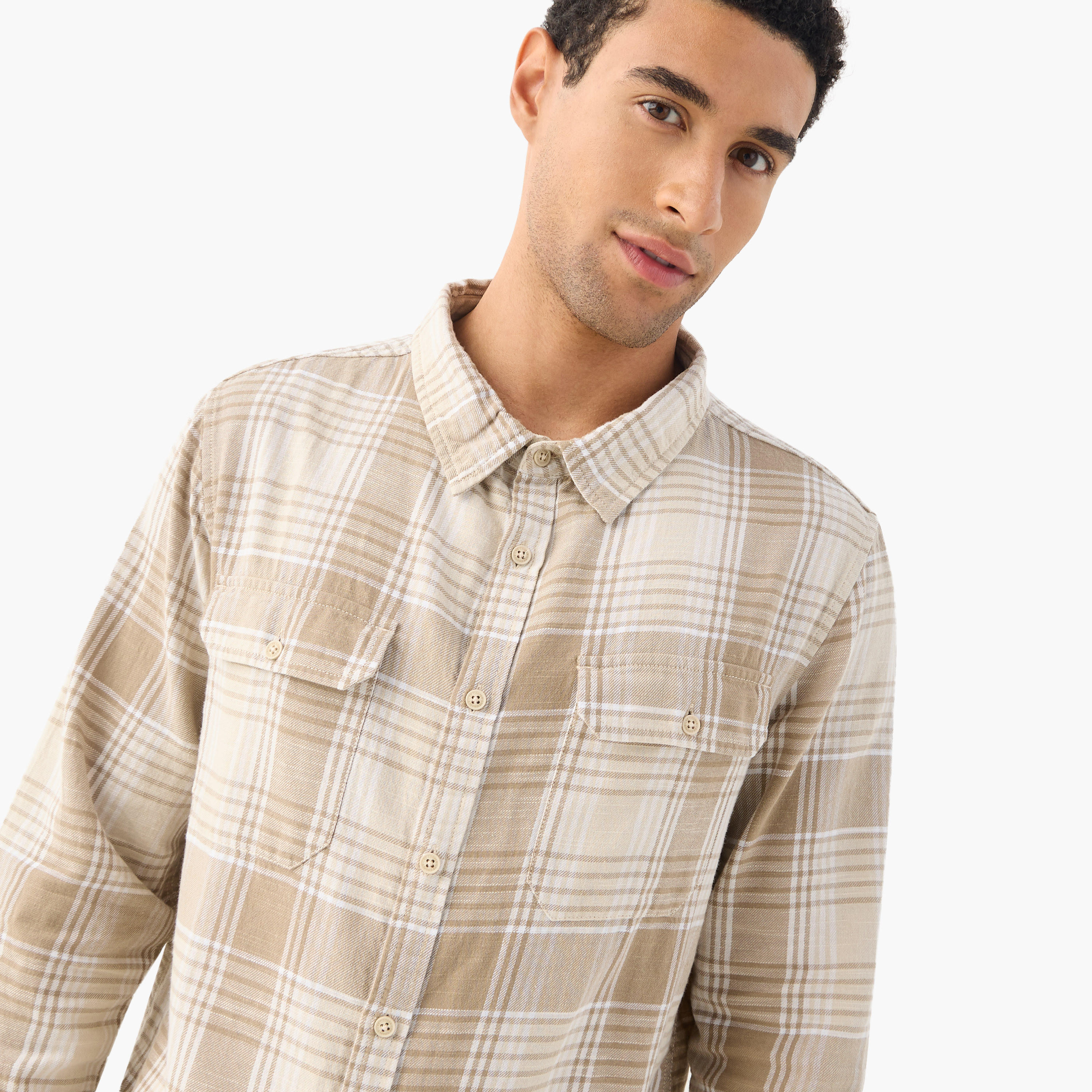قميص كاروهات بجيوب وأكمام طويلة من لي كوبر-men-clothing-shirts-image-4
