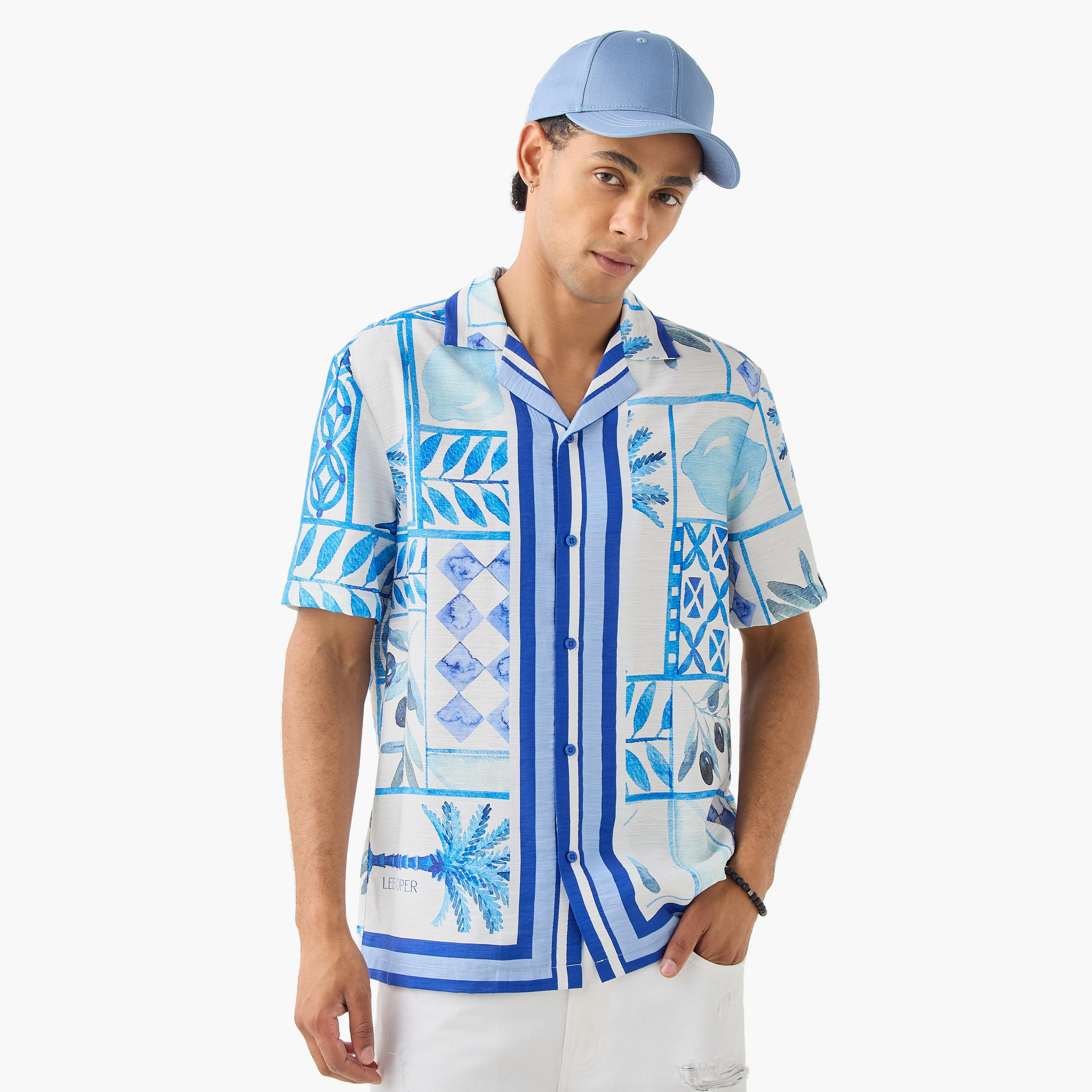 Lee Cooper All-Over Print Camp Collar Shirt-men-clothing-shirts-image-1
