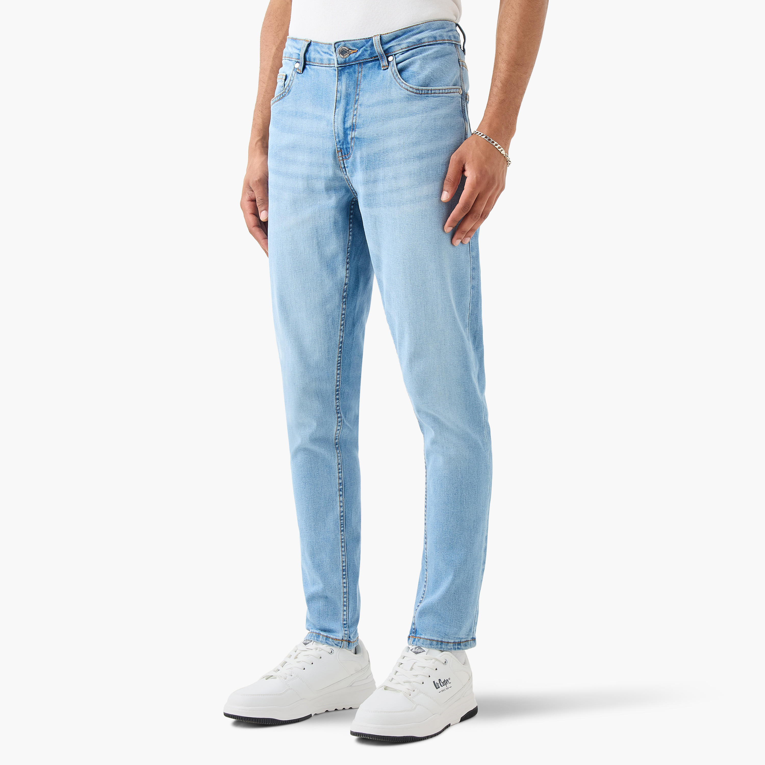 Lee Cooper Skinny Fit Jeans with Button Closure and Pockets-men-clothing-jeans-image-1