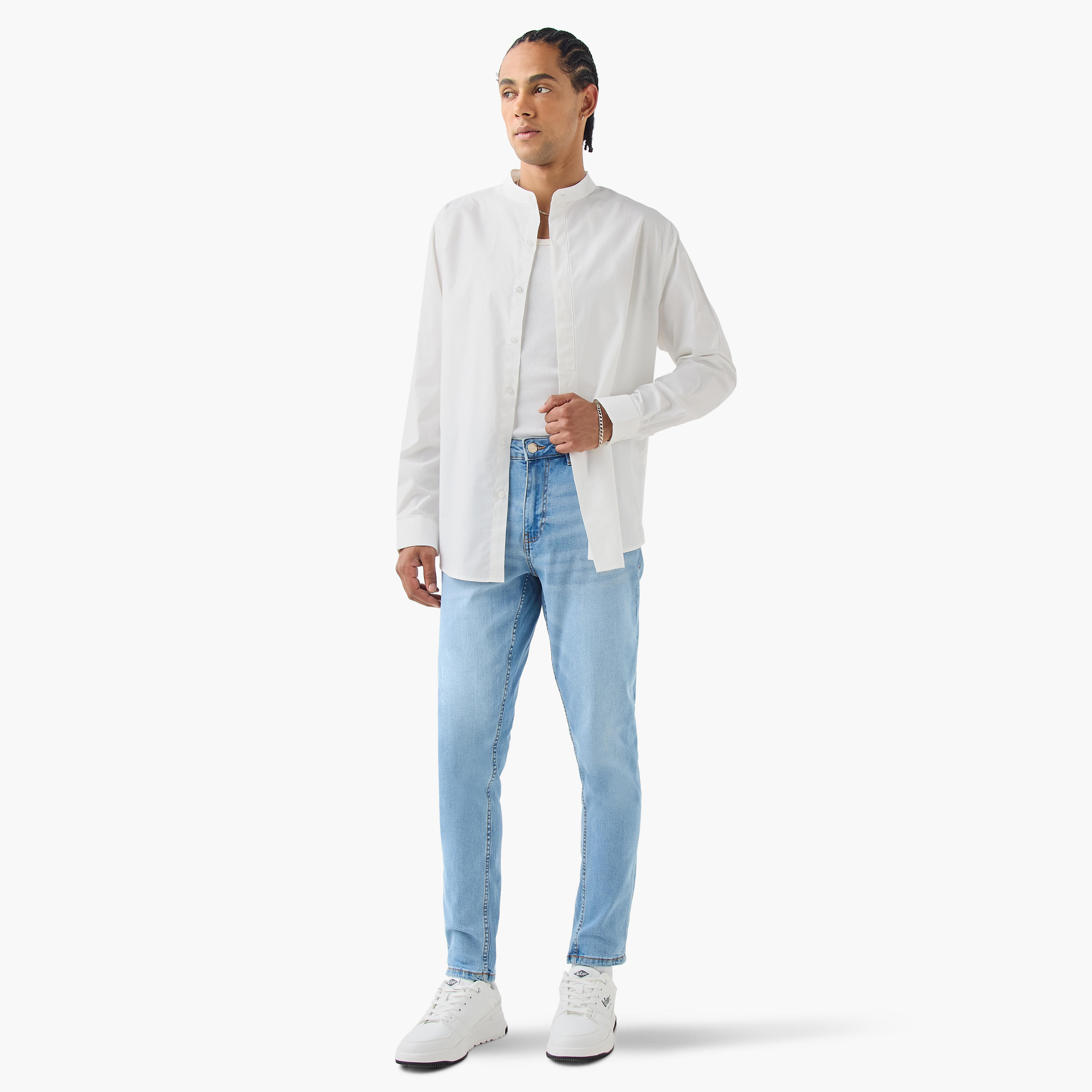 Lee Cooper Skinny Fit Jeans with Button Closure and Pockets-men-clothing-jeans-image-2