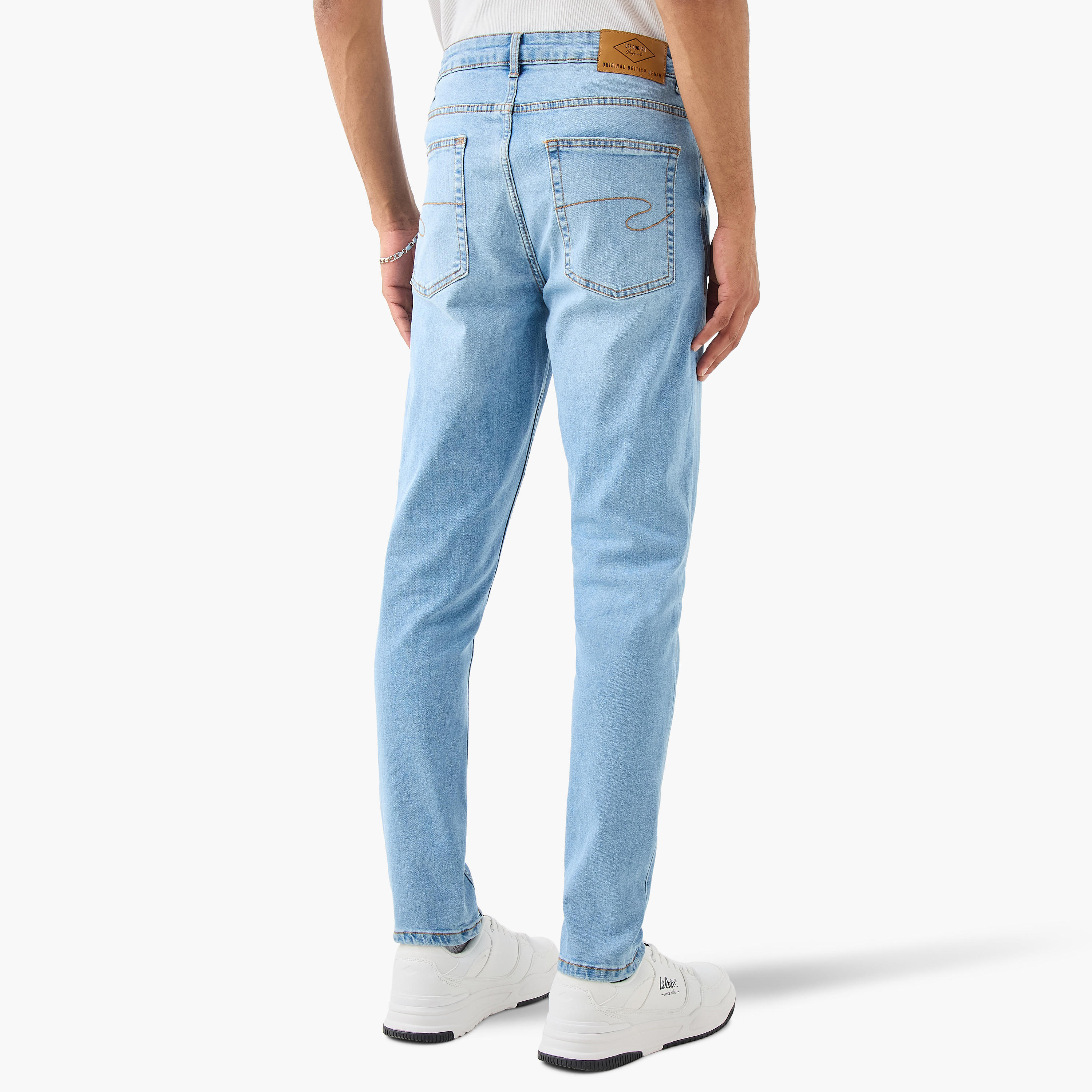 Lee Cooper Skinny Fit Jeans with Button Closure and Pockets-men-clothing-jeans-image-3