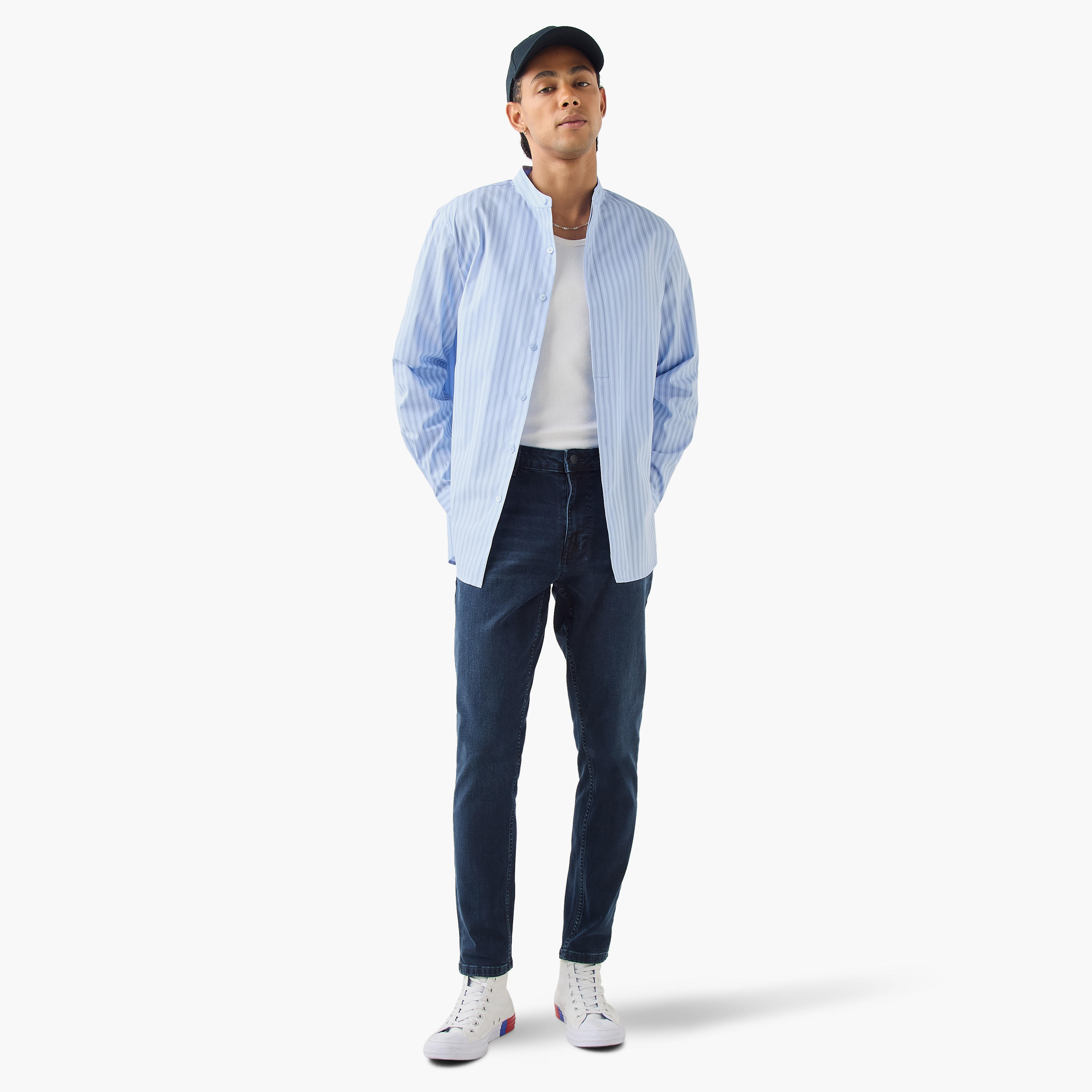 Lee Cooper Skinny Fit Jeans with Button Closure and Pockets-men-clothing-jeans-image-2