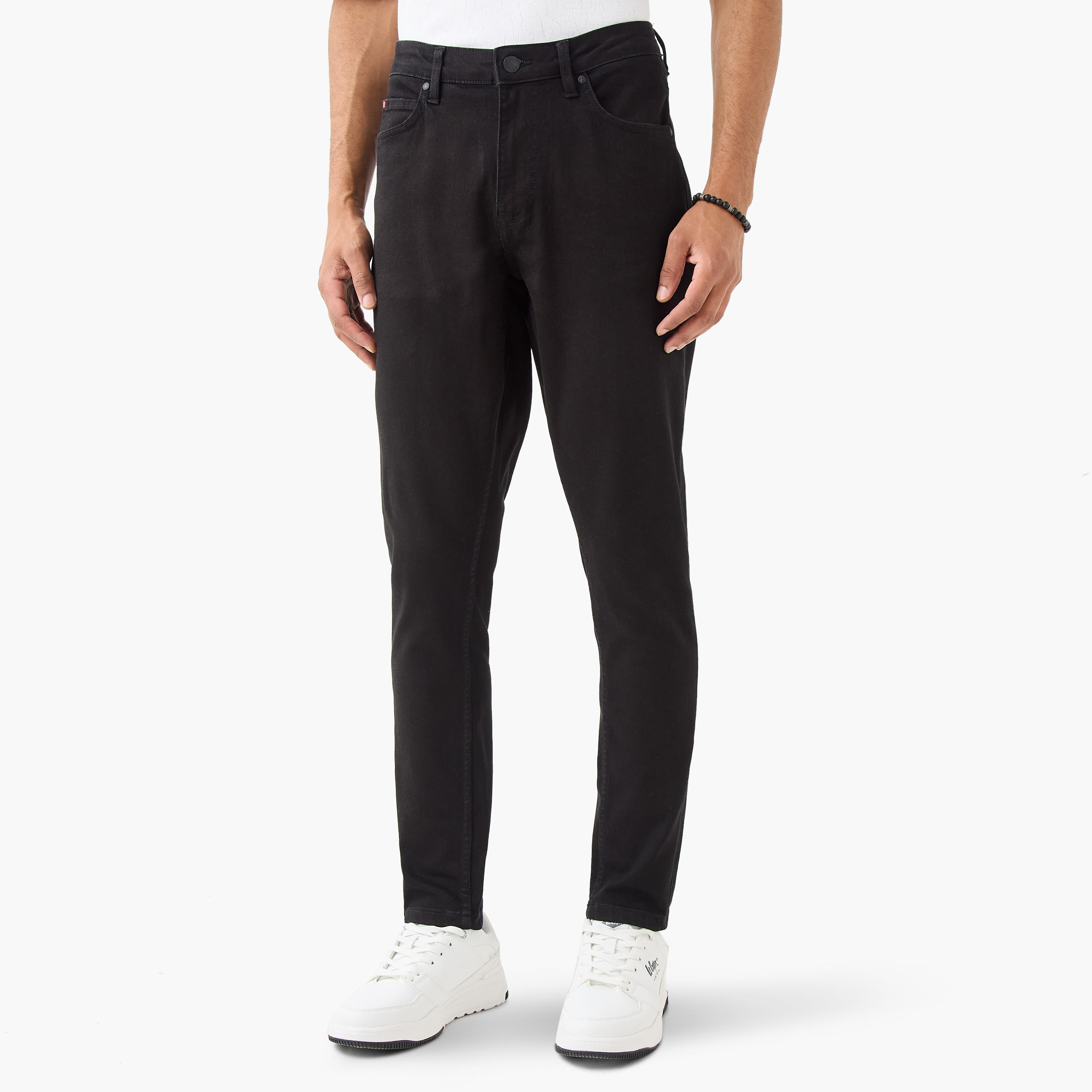 Lee Cooper Skinny Fit Jeans with Button Closure and Pockets-men-clothing-jeans-image-1