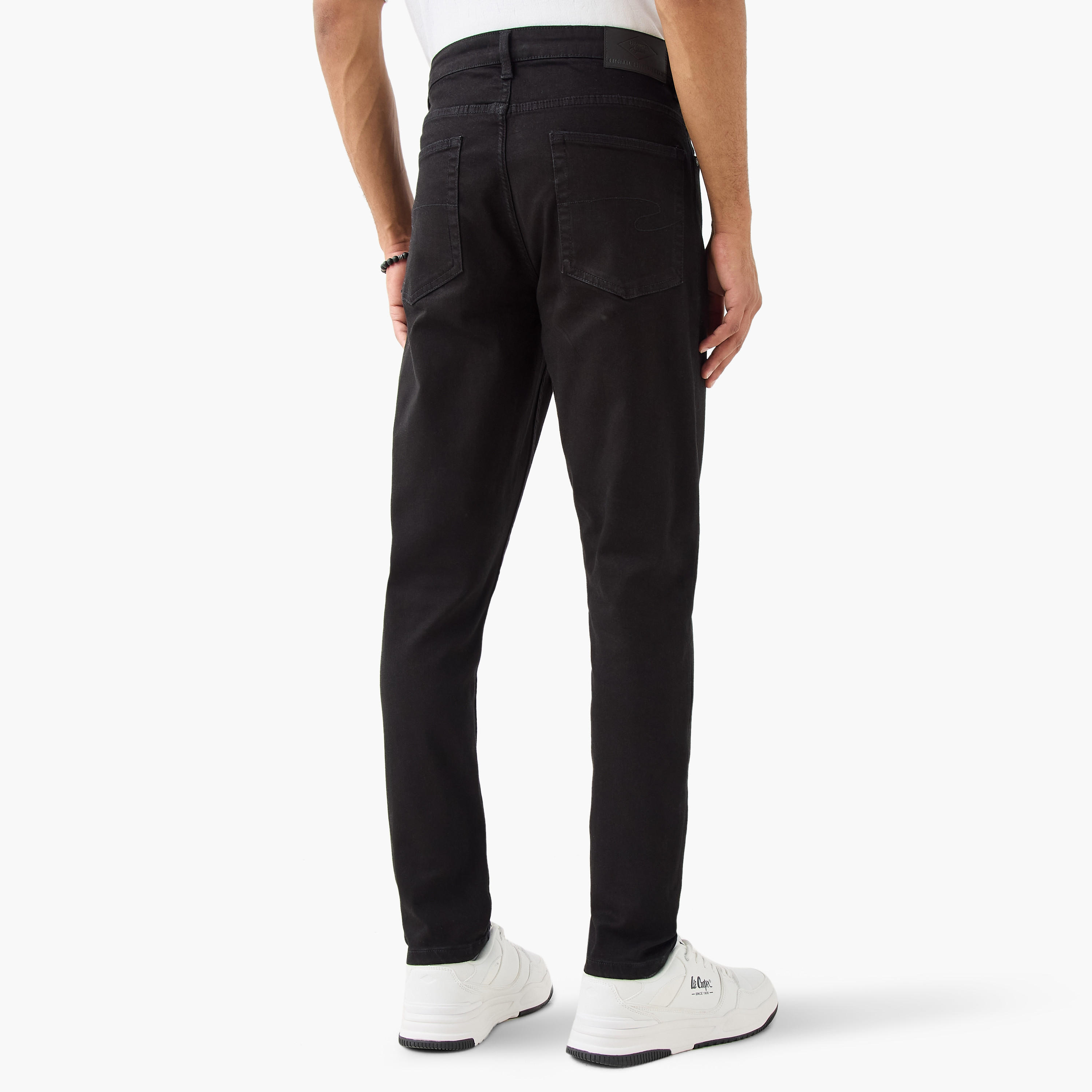 Lee Cooper Skinny Fit Jeans with Button Closure and Pockets-men-clothing-jeans-image-3